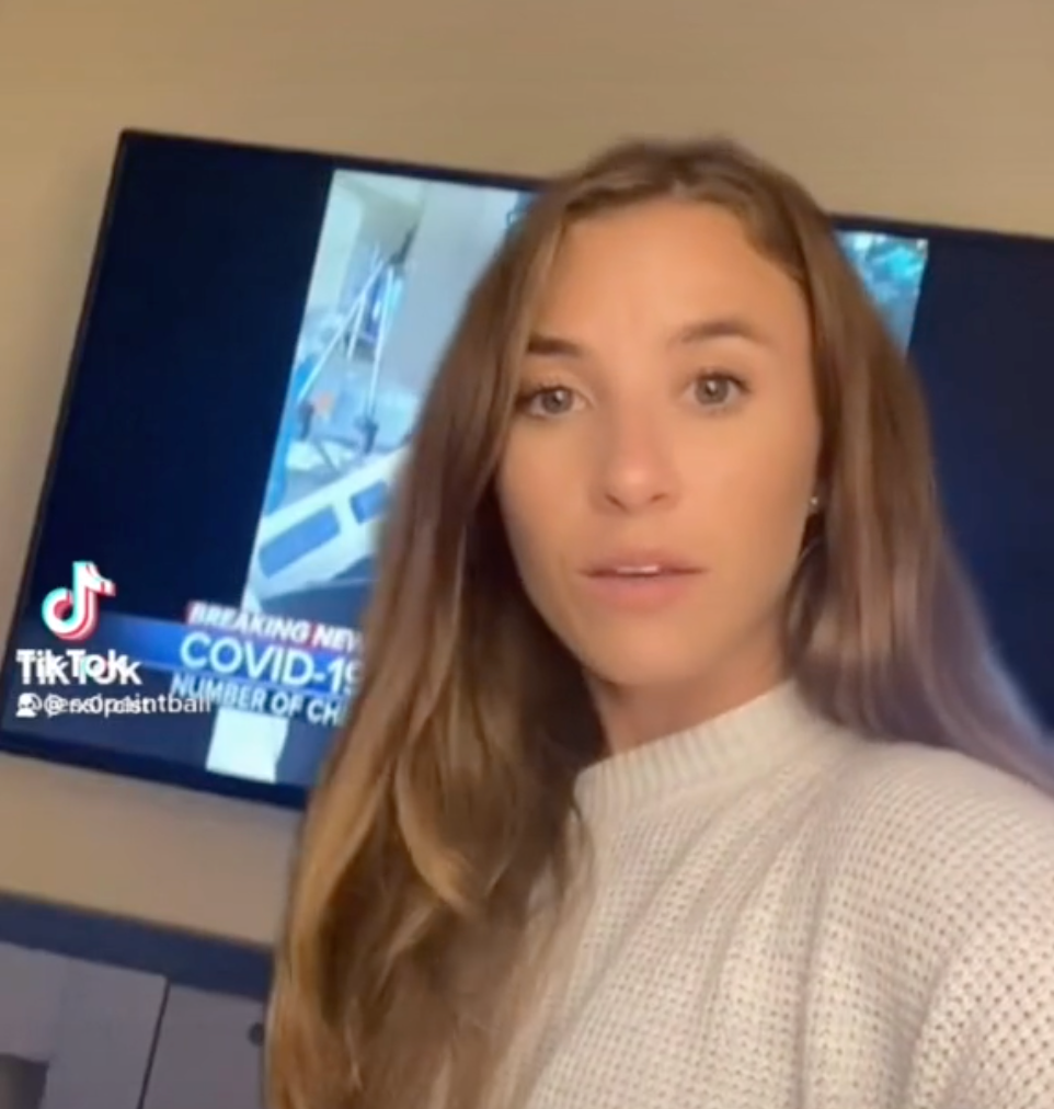 Professional paintballer Jessica Maiolo mocked a teenage Covid-19 patient in a TikTok video