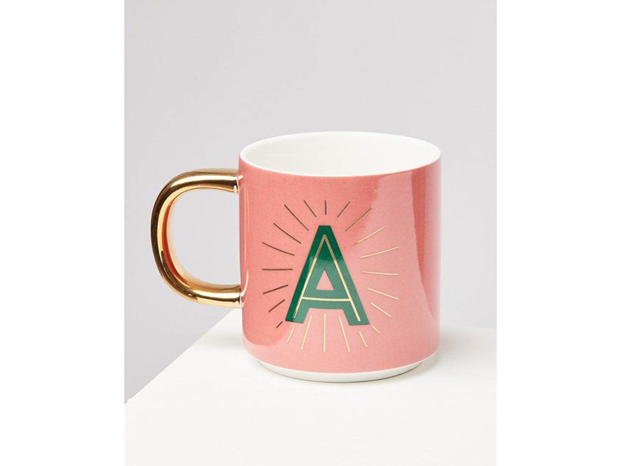 Oliver Bonas sol alphabet initial ceramic mug 