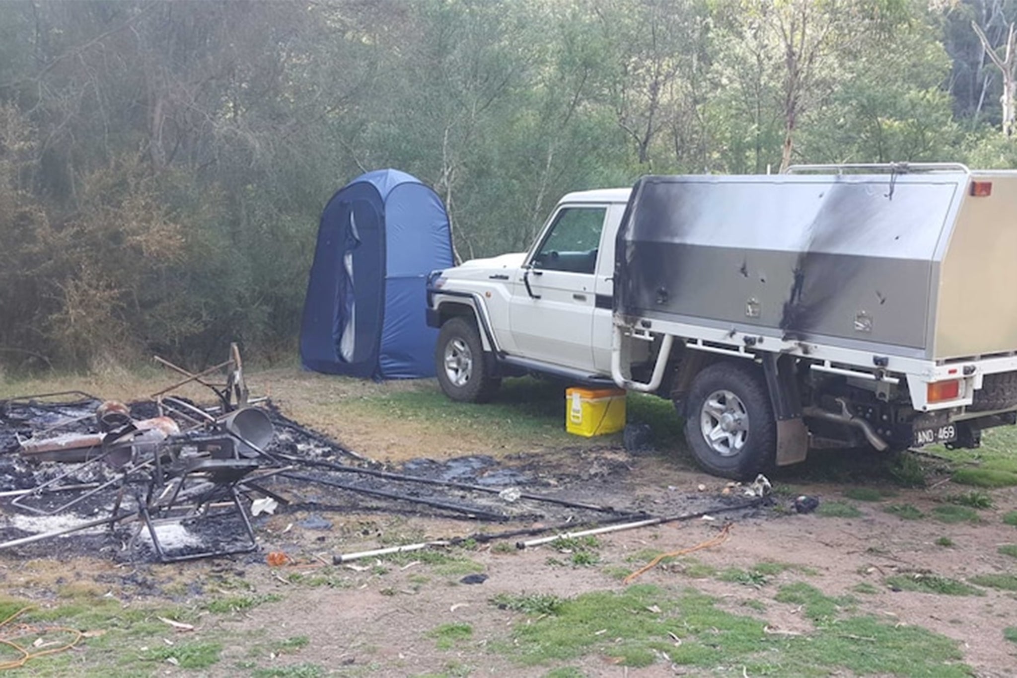 Campsite of Russell Hill and Carol Clay