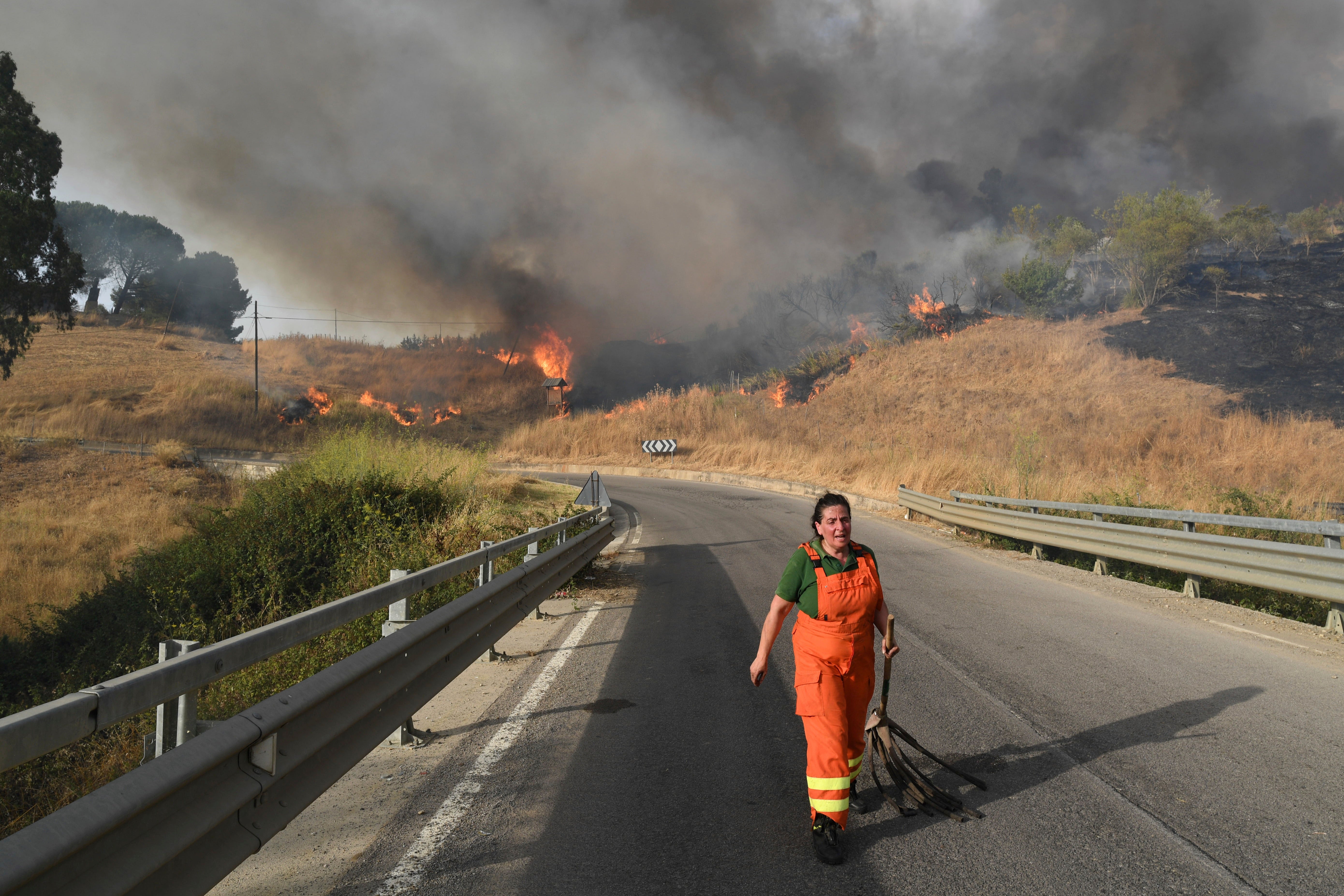 Extreme heat on the Italian island of Sicily has fanned the flames of wildfires