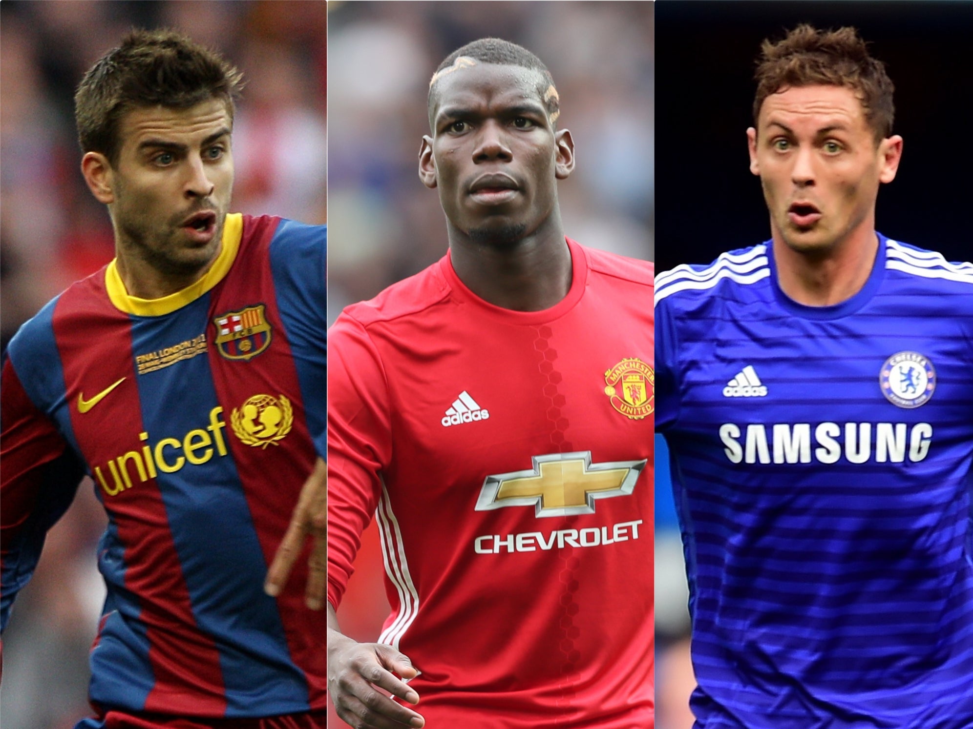 Gerard Pique, Paul Pogba and Nemanja Matic all returned to previous clubs having been let go (PA)