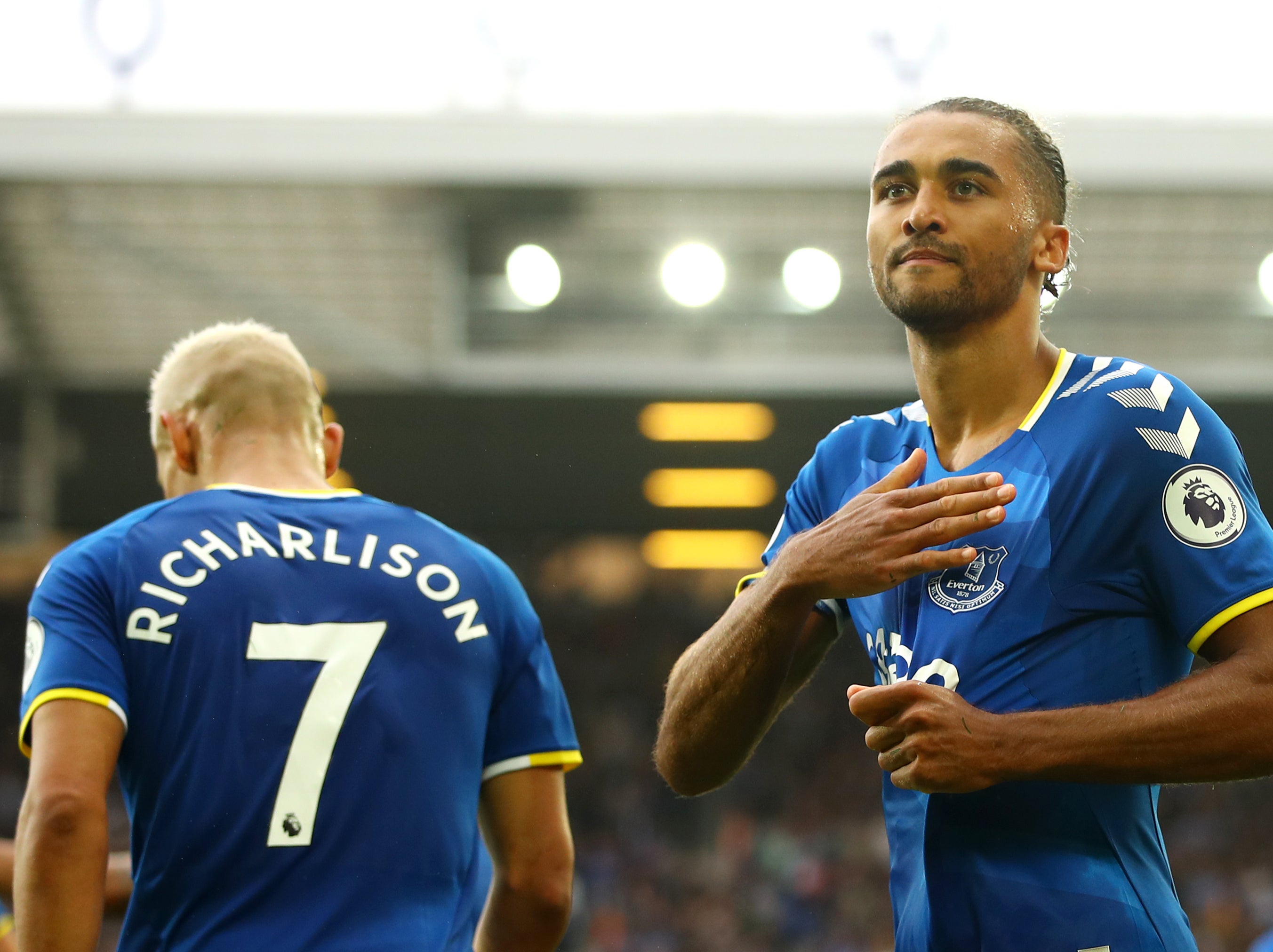 Richarlison and Dominic Calvert-Lewin (right) scored for Everton