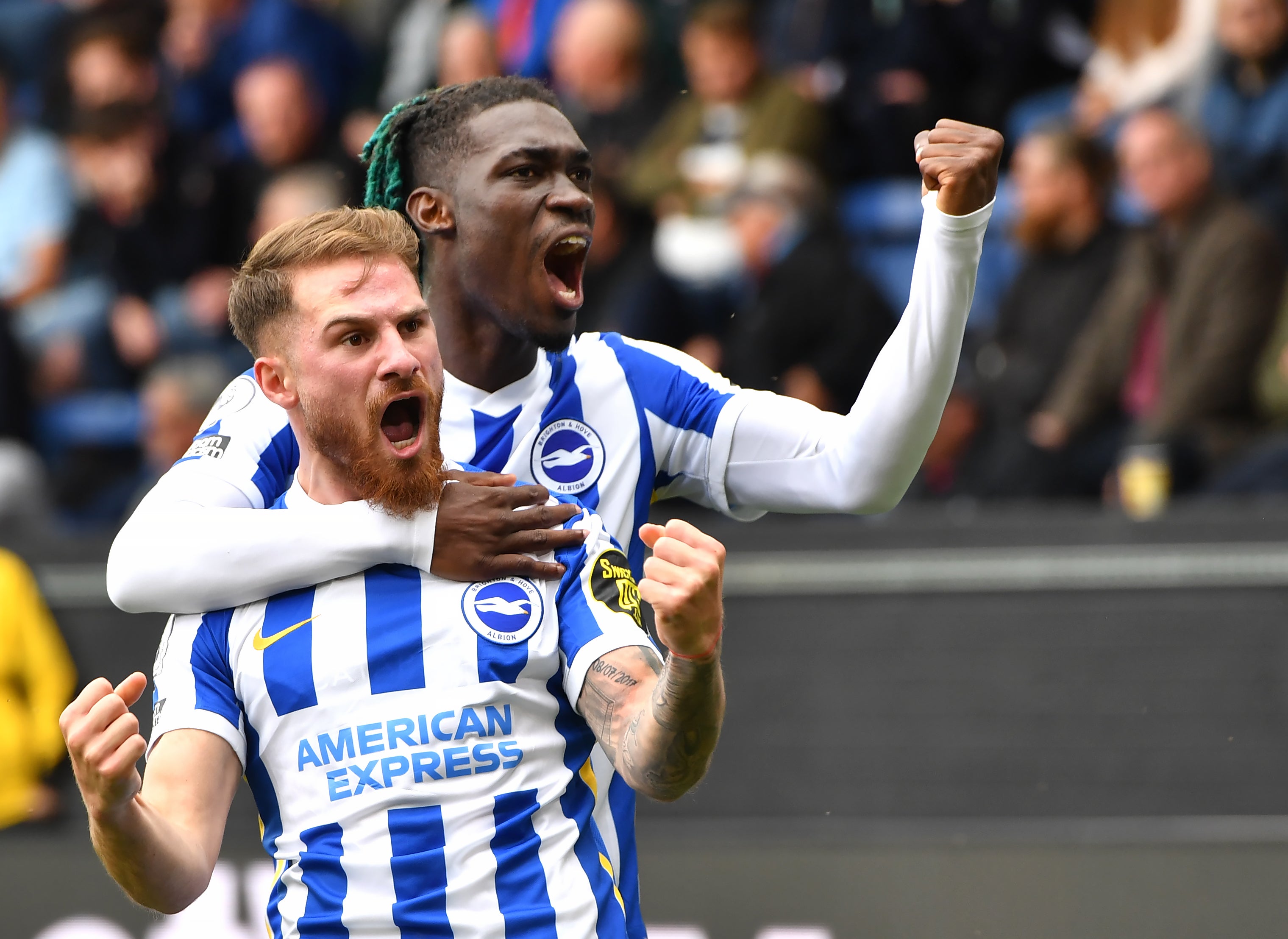 Alexis Mac Allister (left) scored Brighton’s winner at Burnley two minutes after coming on (Anthony Devlin/PA).