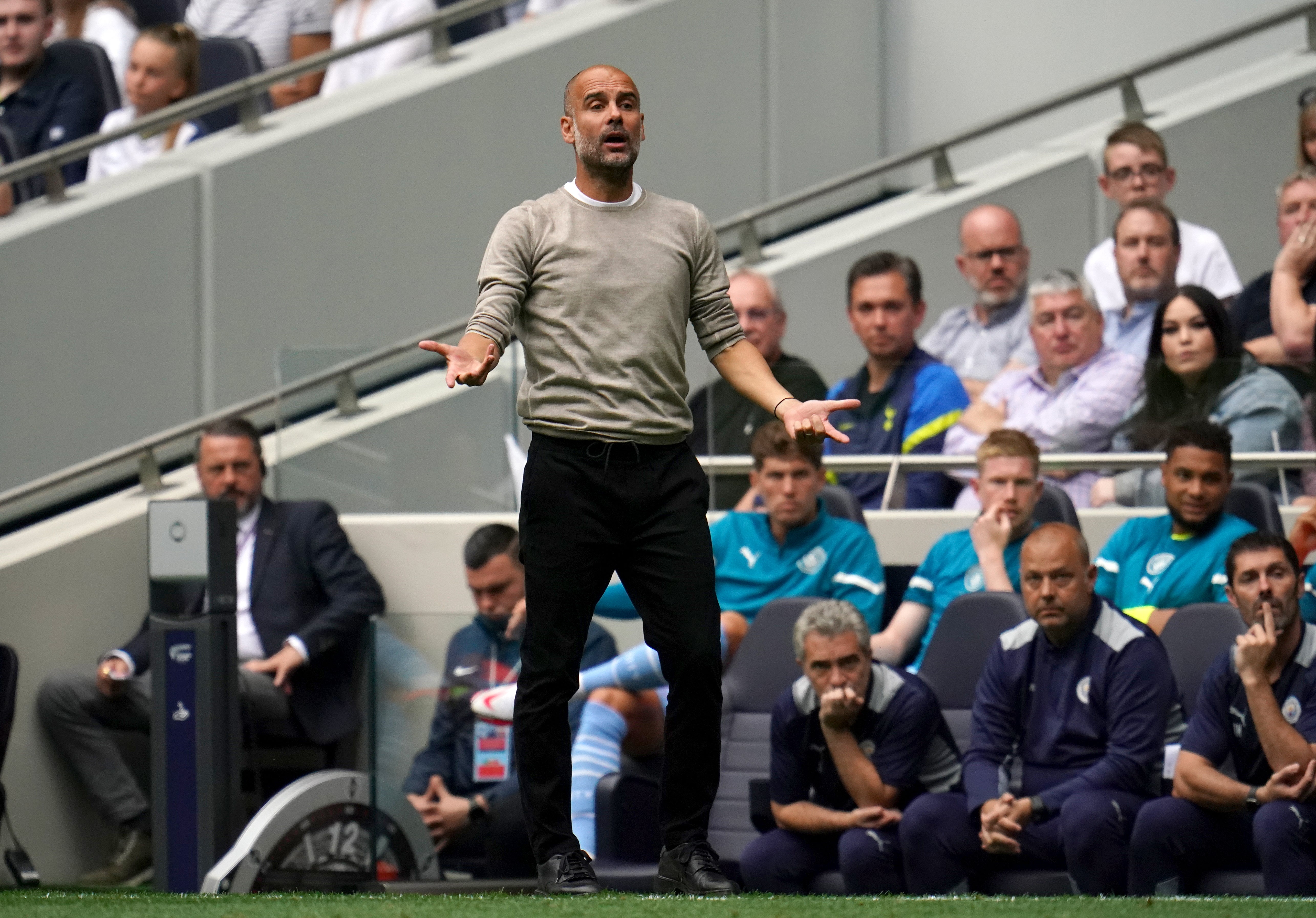 Manchester City manager Pep Guardiola saw his side struggle in front of goal (Nick Potts/PA).