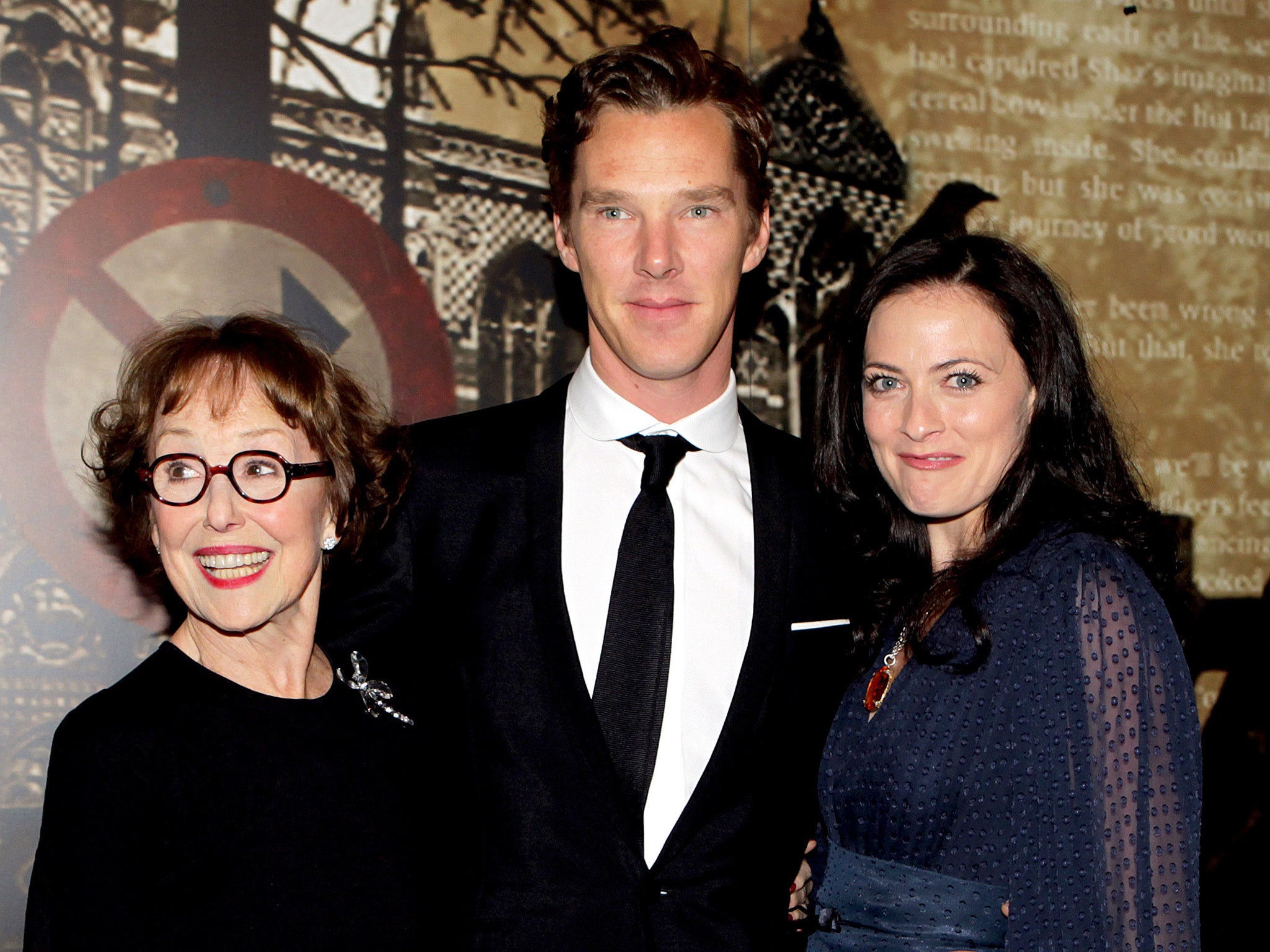 With ‘Sherlock’ co-stars Benedict Cumberbatch and Lara Pulver in 2012