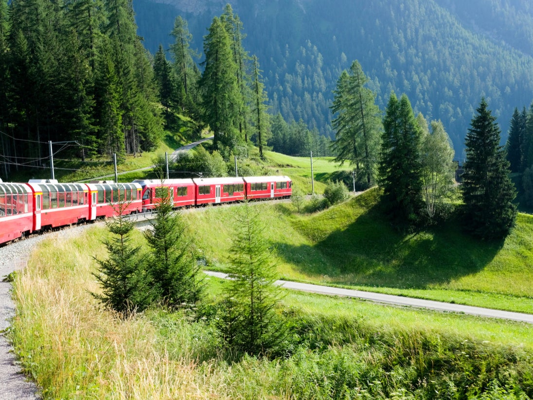 The Bernina Express links Switzerland to northern Italy