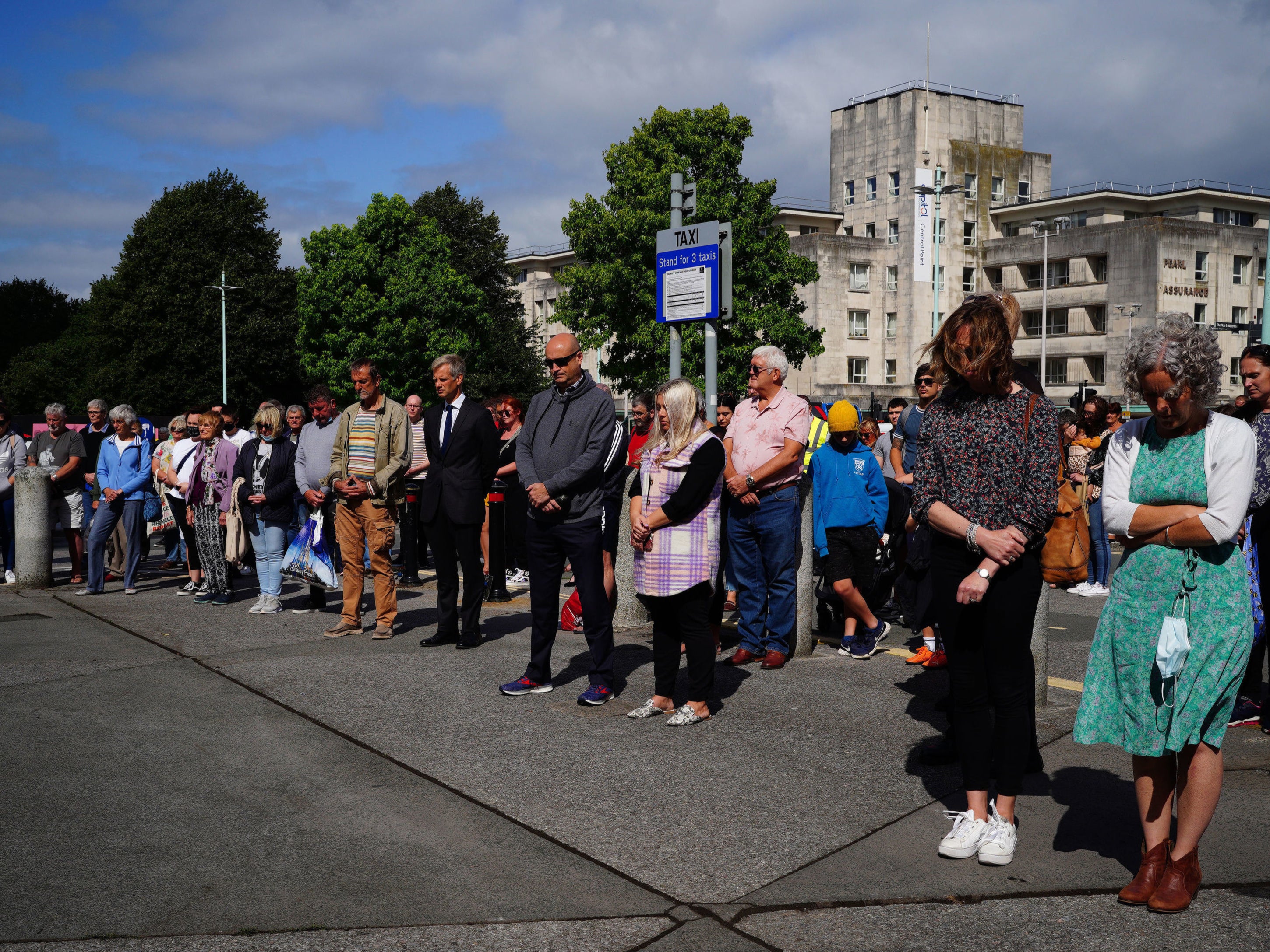 Around 200 people gathered together to pay tribute to the five victims