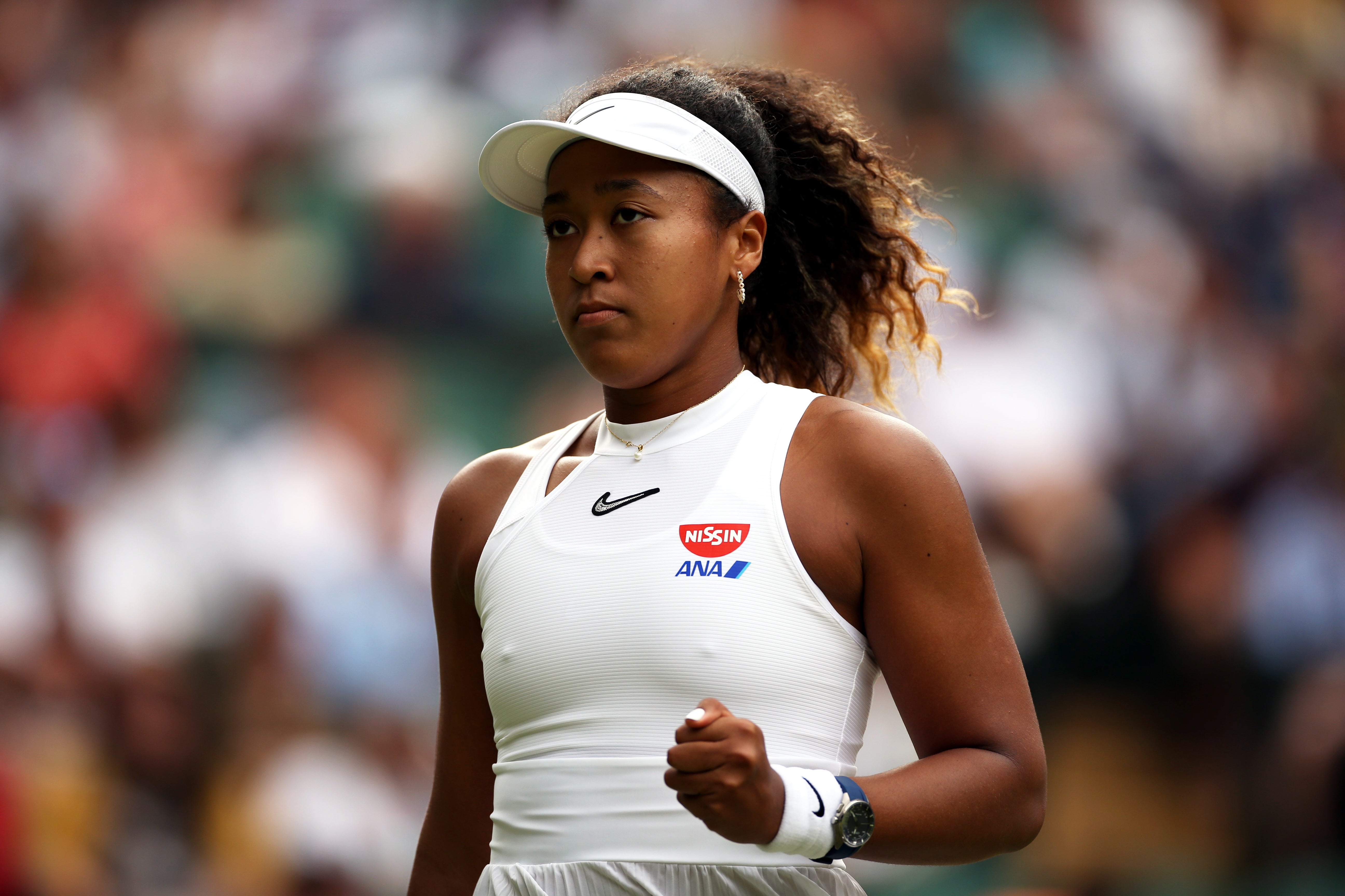 Naomi Osaka, pictured, was reduced to tears in her first press conference after pulling out of the French Open (Steven Paston/PA)