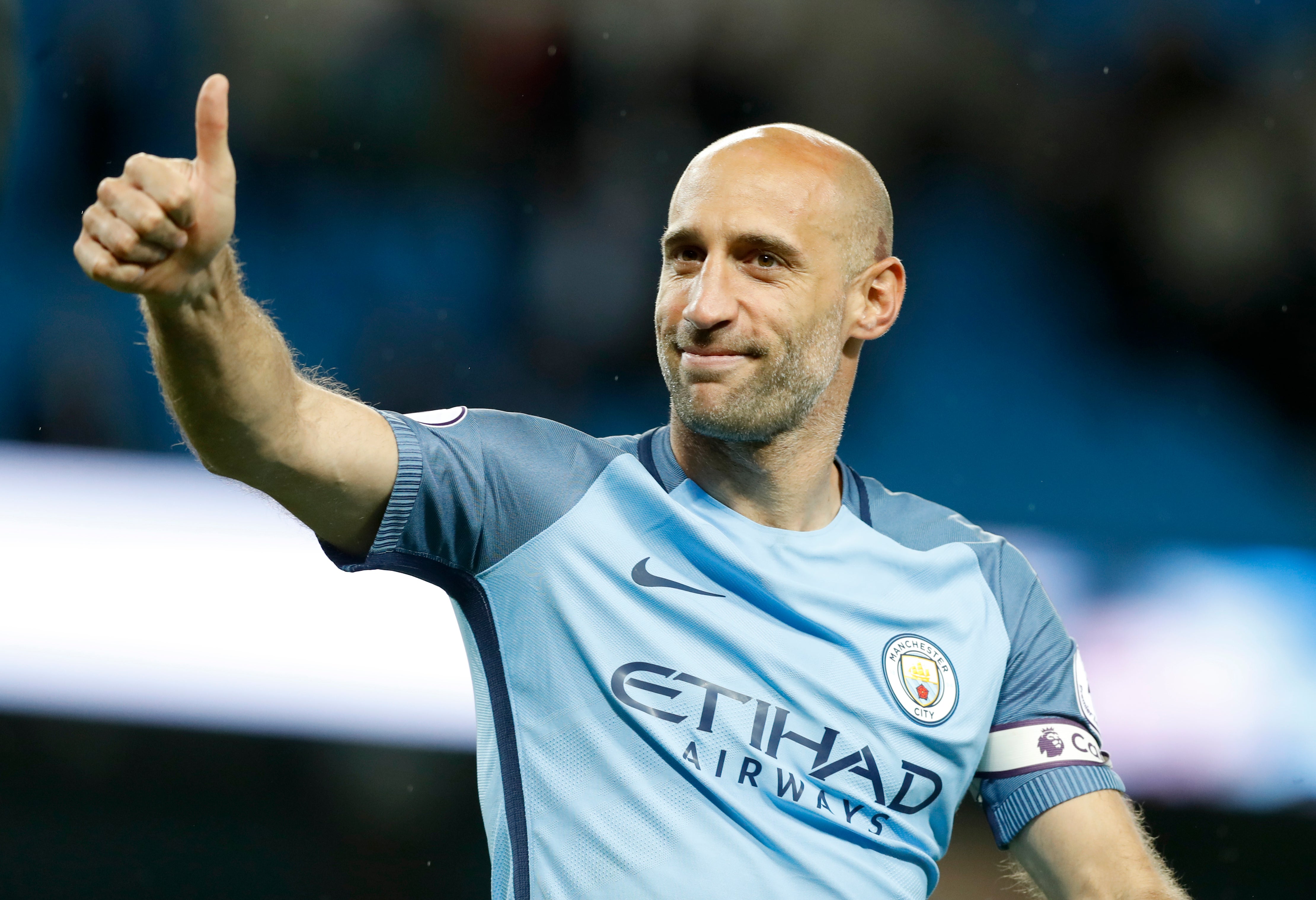 Ex-Manchester City defender Pablo Zabaleta would like to see Harry Kane at the Etihad Stadium (Martin Rickett/PA)