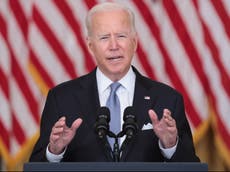 Biden news – live: President’s approval rating drops as White House admits a lot of US arms in Taliban hands