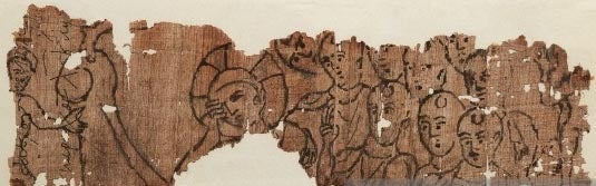 Drawing of Christ with the Apostles on the Sea of Galilee, from Oxyrhynchus Papyrus