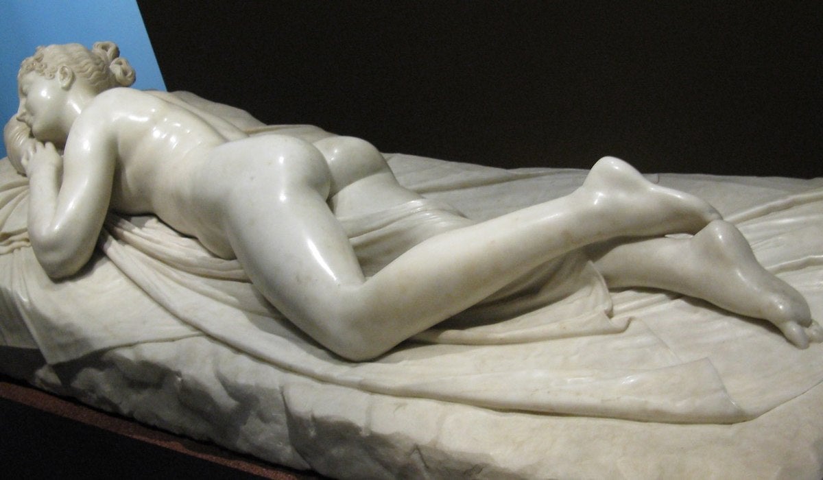 The smooth marble of the ‘Sleeping Hermaphroditus’ begs to be touched