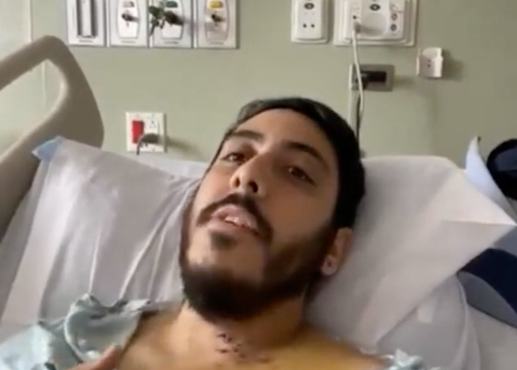 Mr Valdez is awaiting surgery for gunshot wounds and broken bones in Ben Taub Hospital