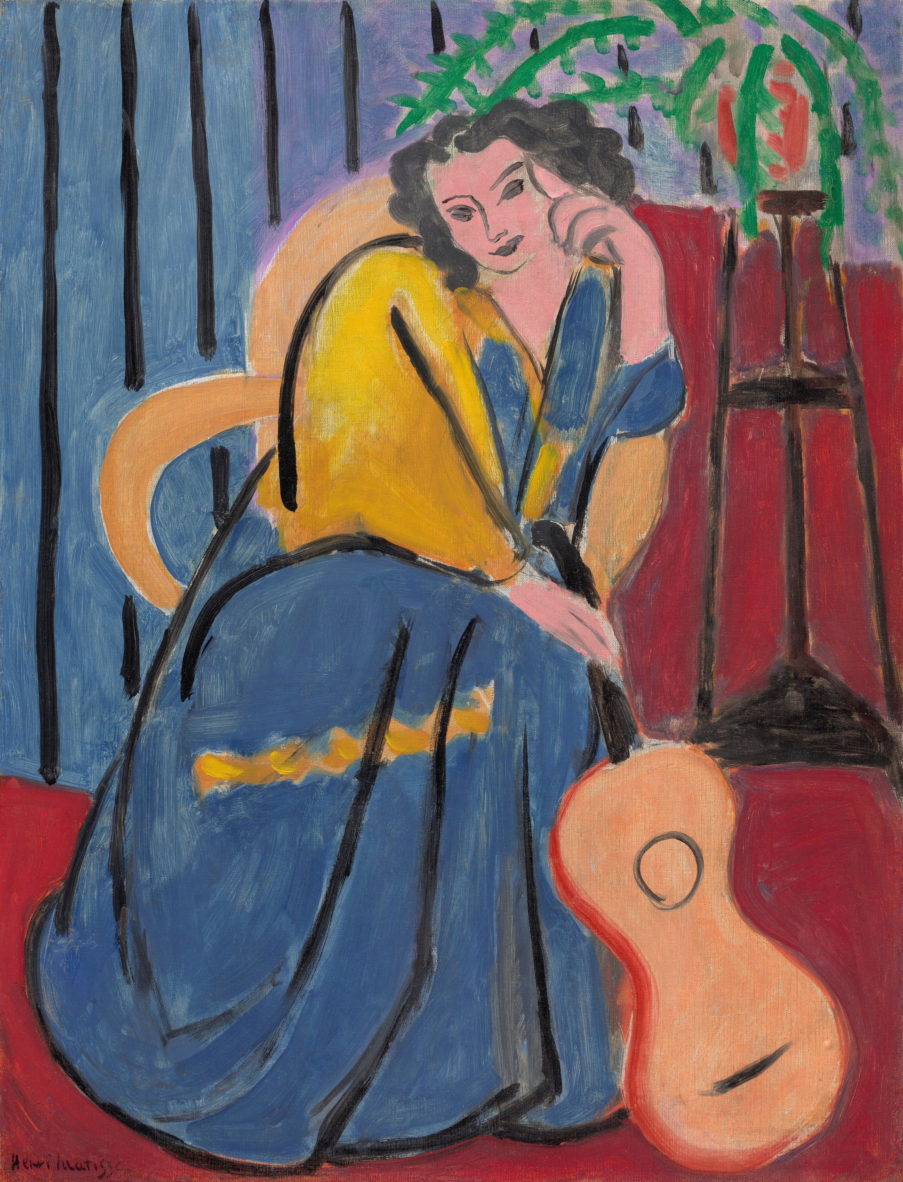 Henri Matisse, Girl in Yellow and Blue with Guitar, 1939