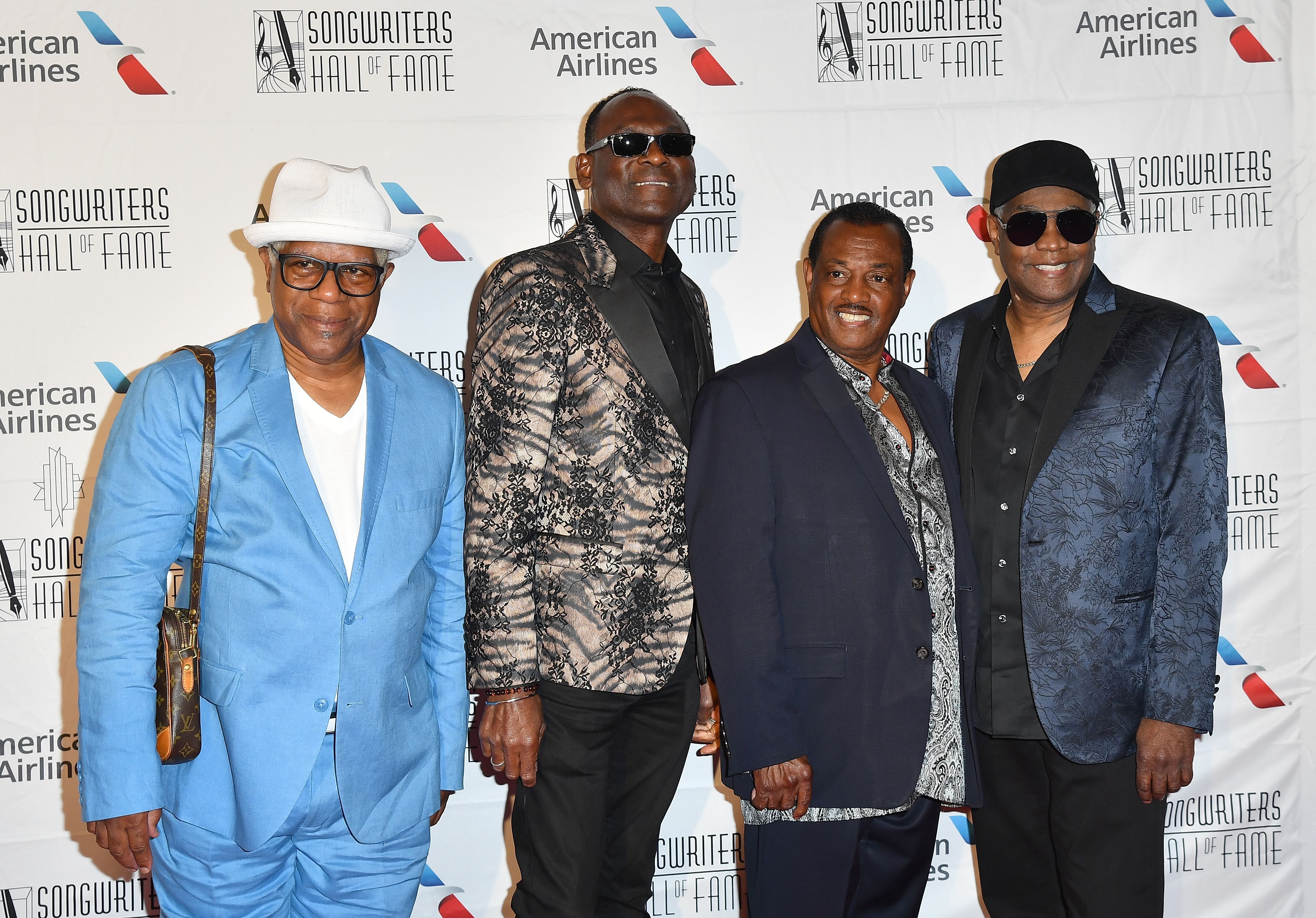 Thomas (left) with Kool & the Gang at the Songwriters Hall of Fame 49th Annual Induction and Awards Dinner in 2018