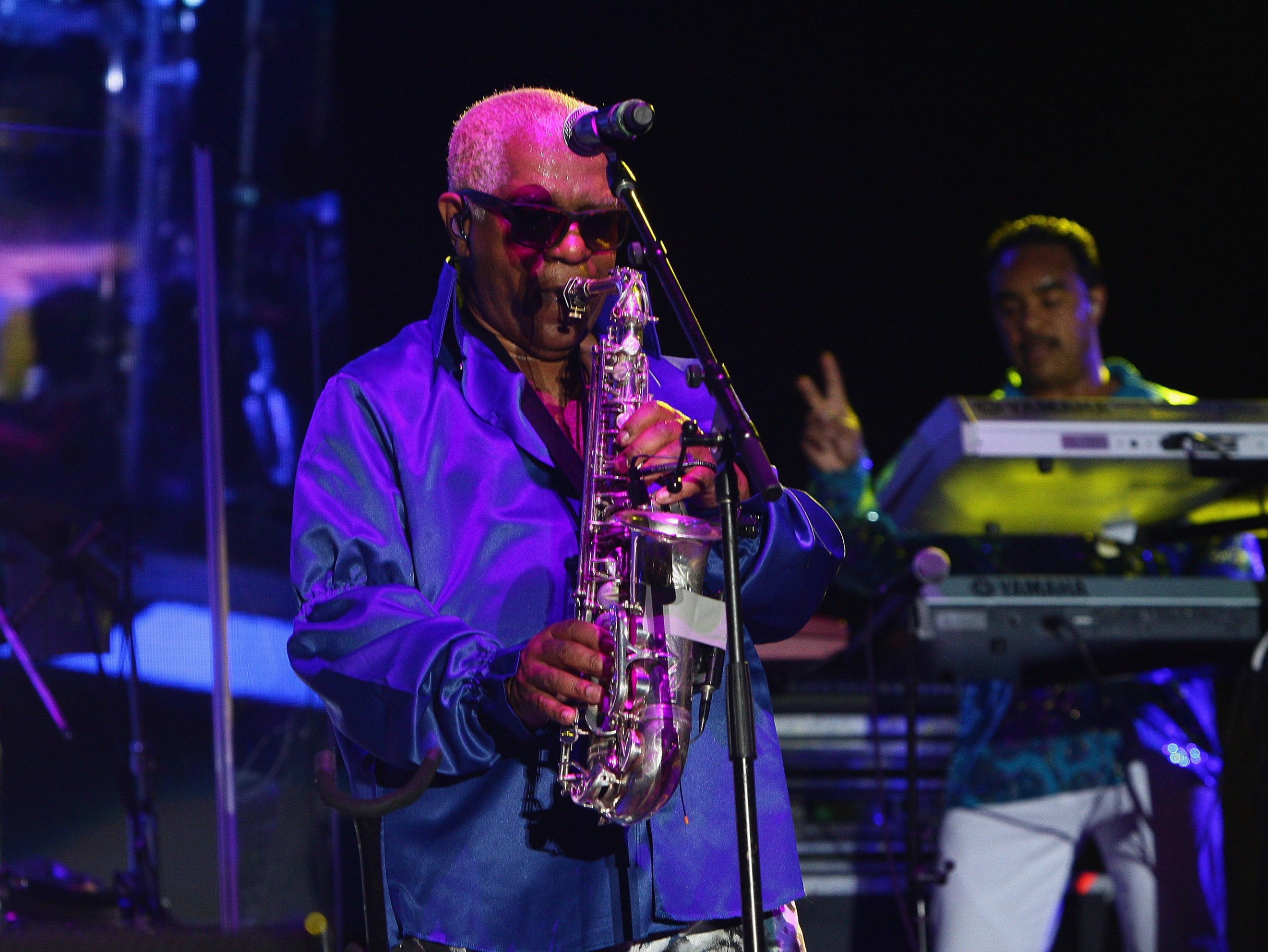 The musician performing at the 11th Annual Jazz In The Gardens Music Festival, Miami, in March 2016