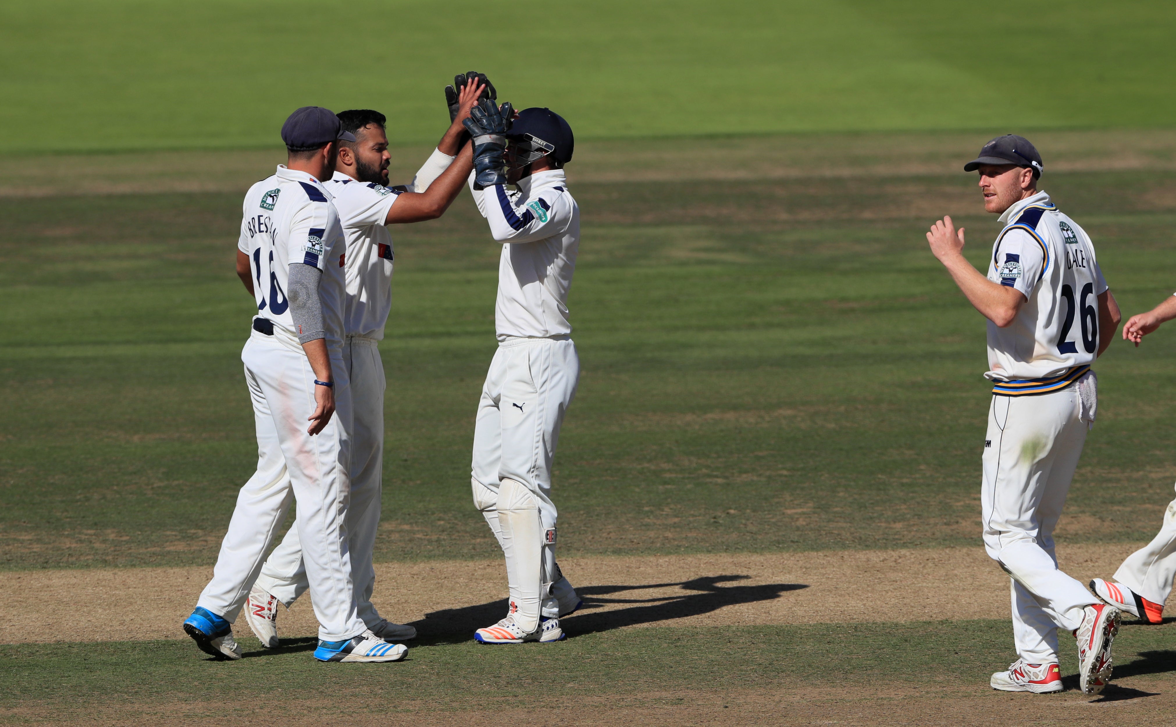 Azeem Rafiq, second left, had two spells at Yorkshire (John Walton/PA)