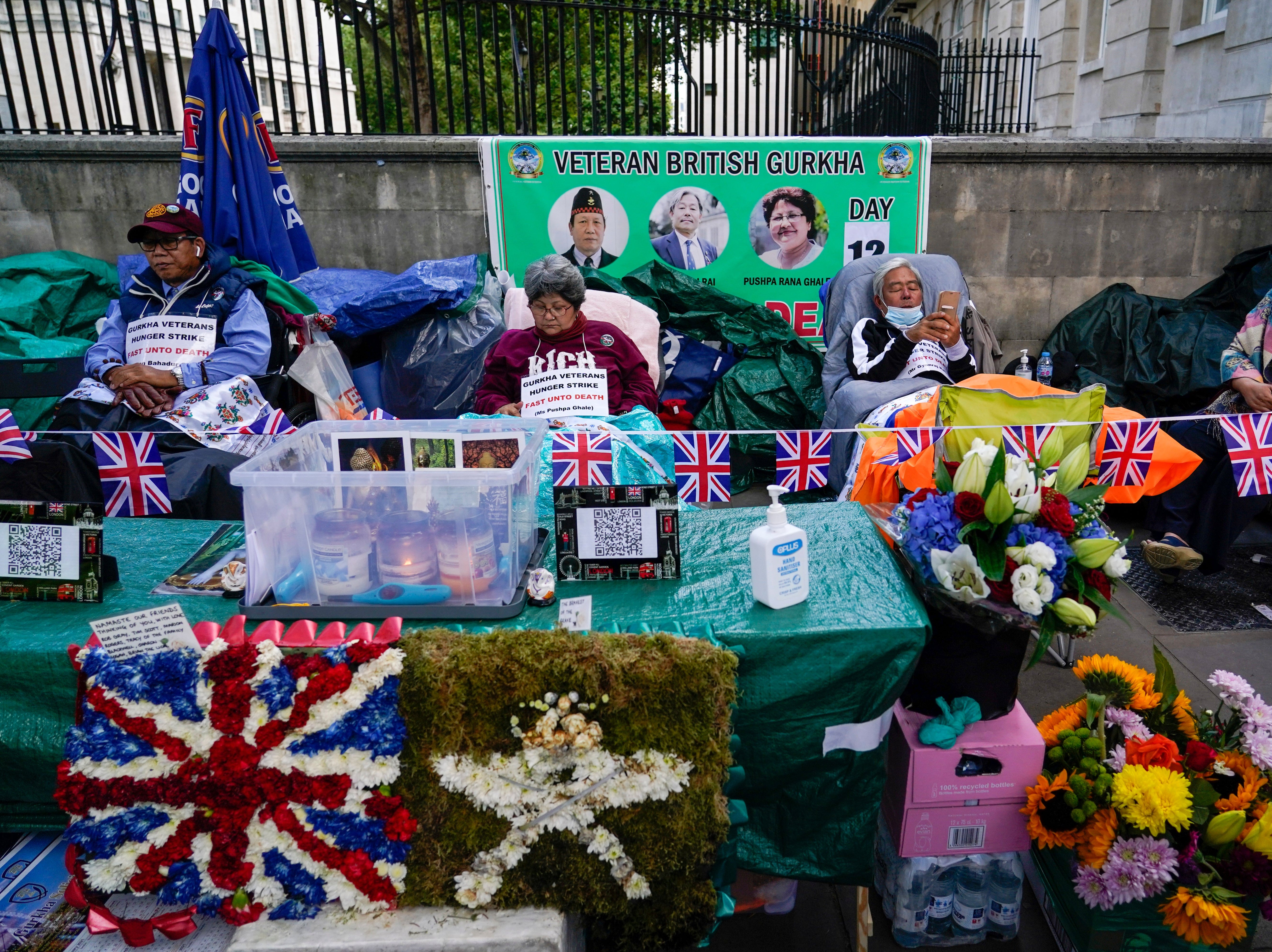 The protesters in Whitehall on Wednesday