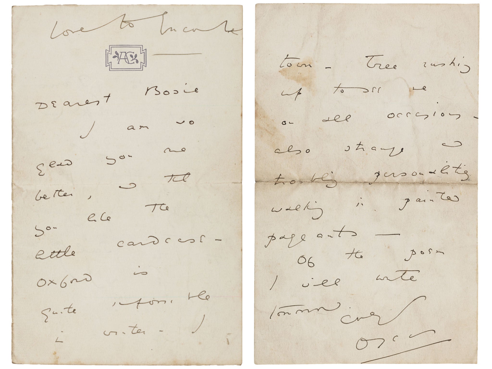 Wilde’s letters to Lord Alfred ‘Bosie’ Douglas were all the more remarkable because homosexuality was illegal