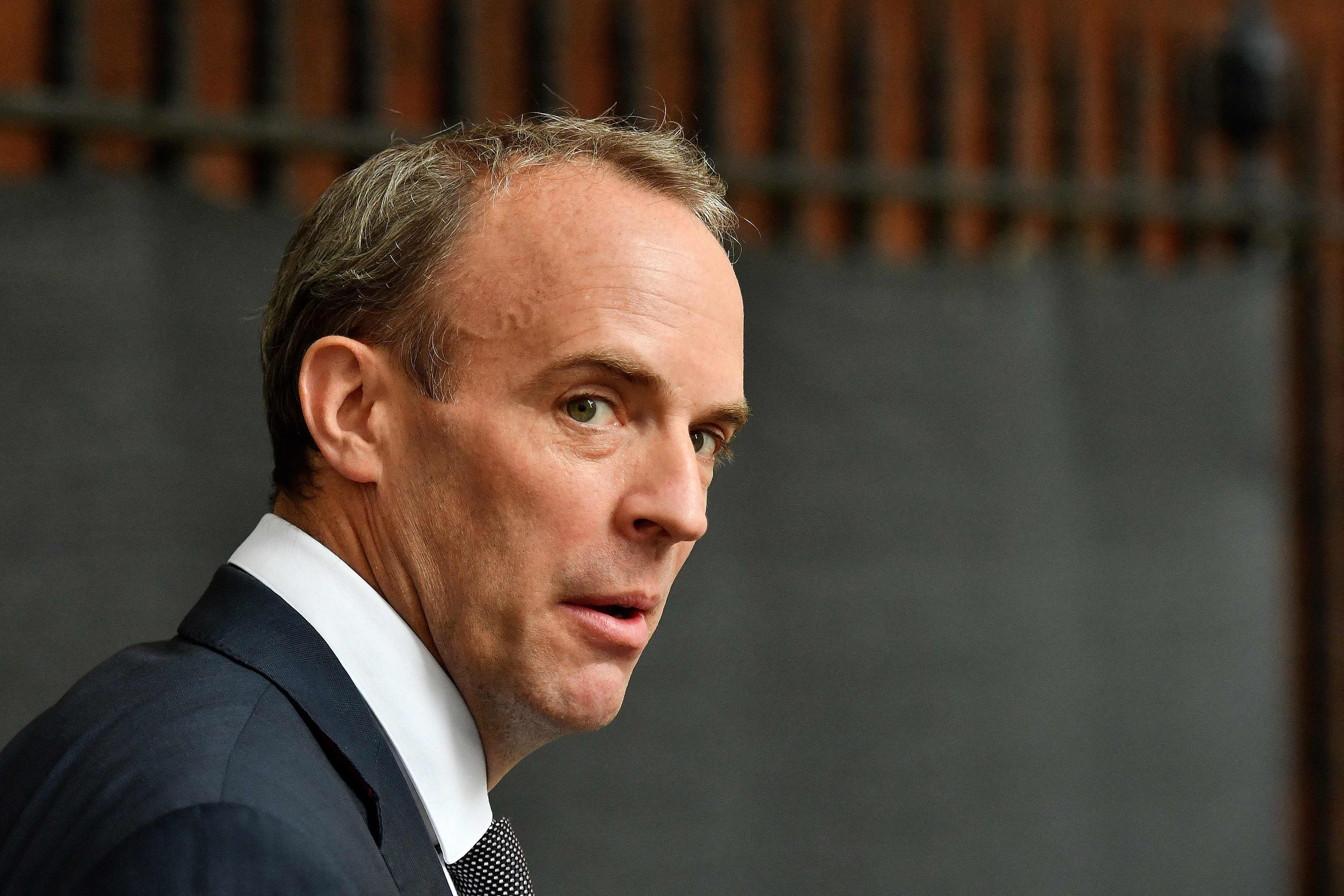 Dominic Raab walks from the Foreign, Commonwealth and Development Office to No 10 on 19 August