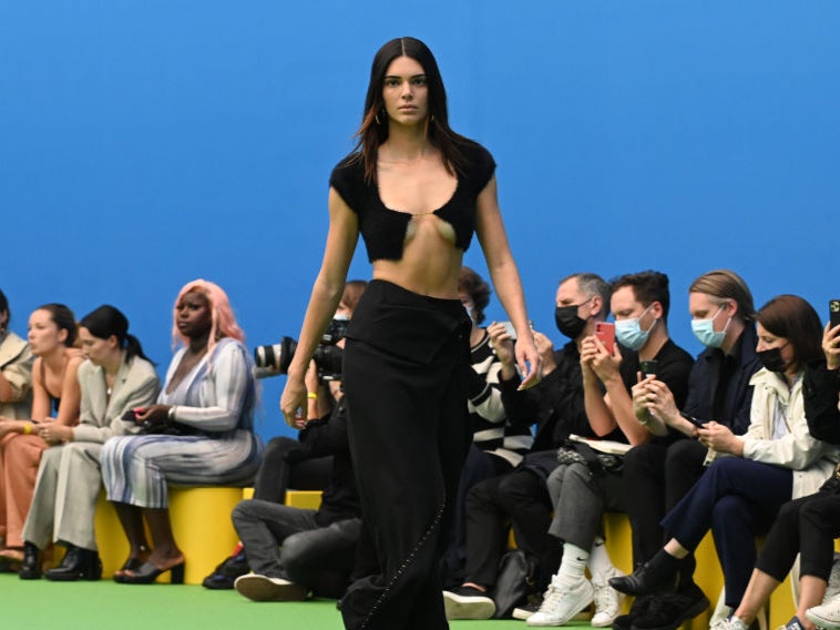 Kendall Jenner walks the runway during the Jacquemus “La Montagne” show at La Cite Du Cinema in Saint-Denis, France