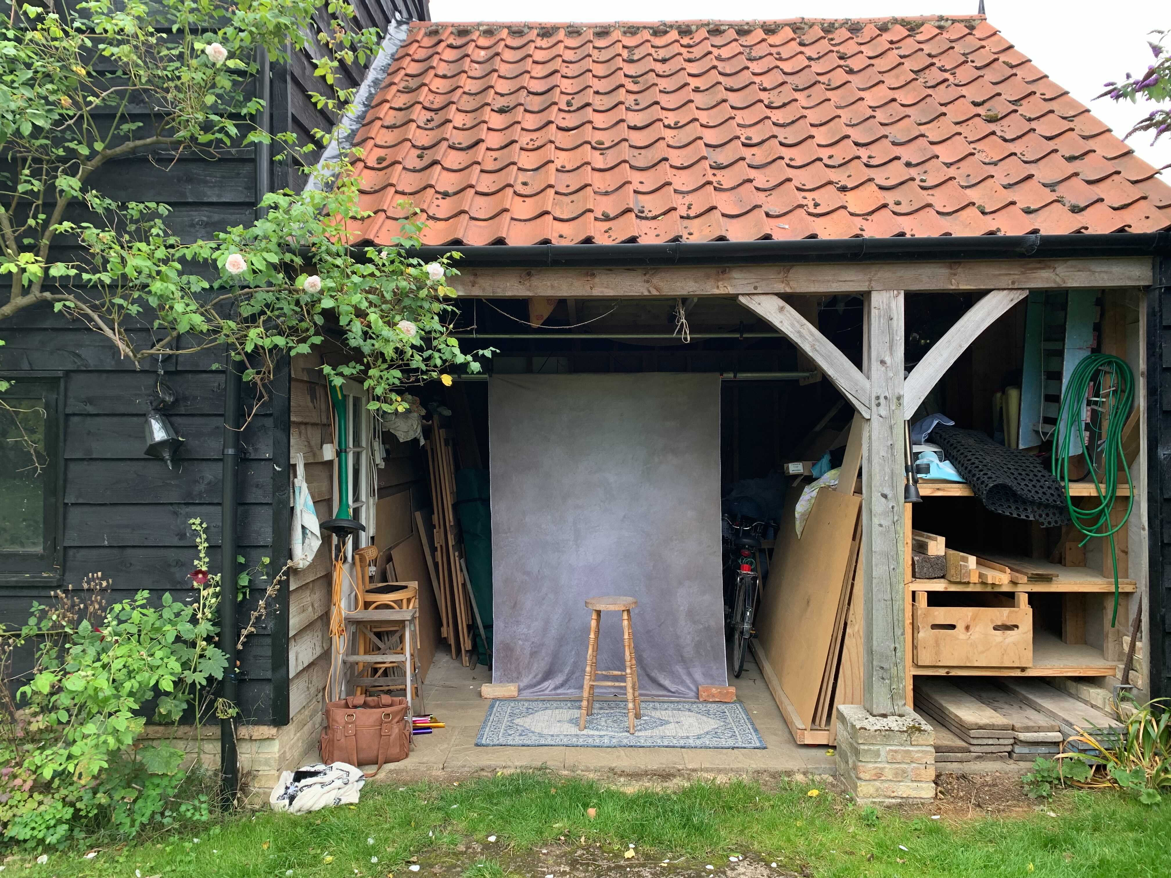 Alexandra Cameron’s makeshift studio in Cambridgeshire