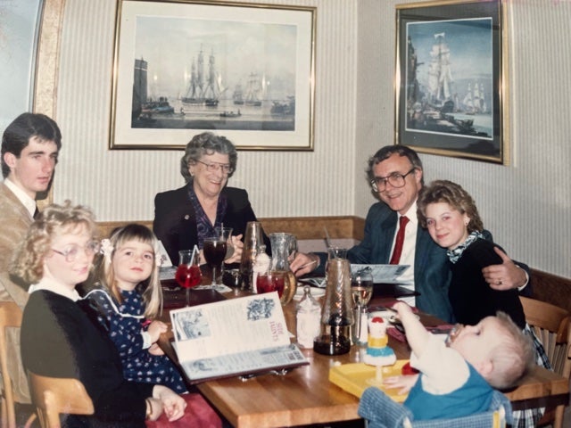 Clark Allen, pictured with some of his children, died at age 84 in a Florida assisted living home after contracting Covid - despite being fully vaccinated