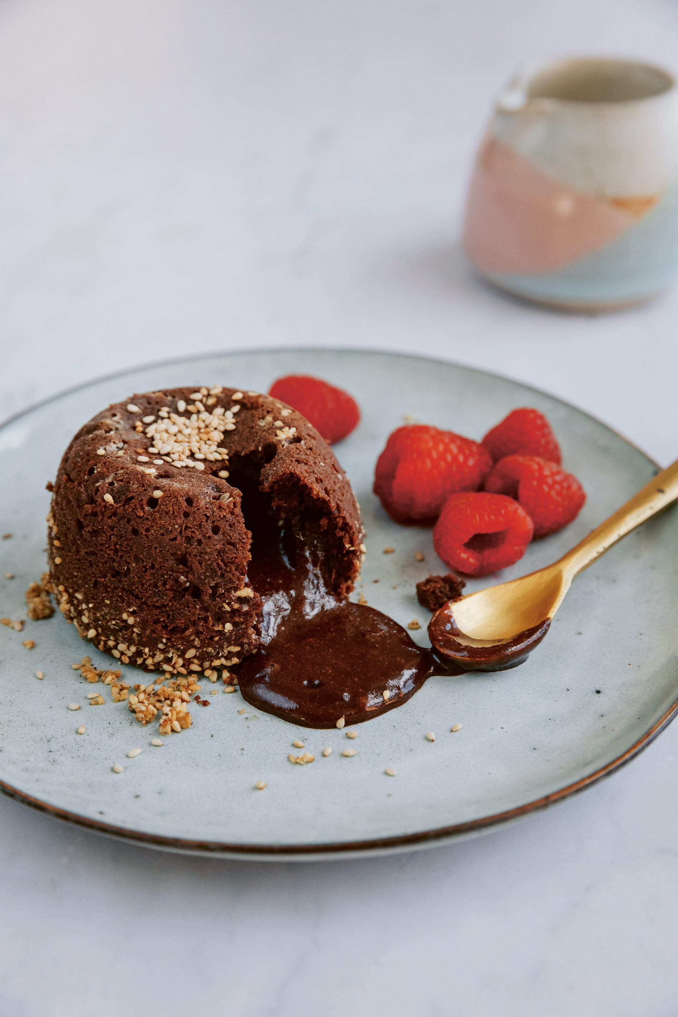 Miso chocolate fondant (India Hobson & Magnus Edmondson/PA)