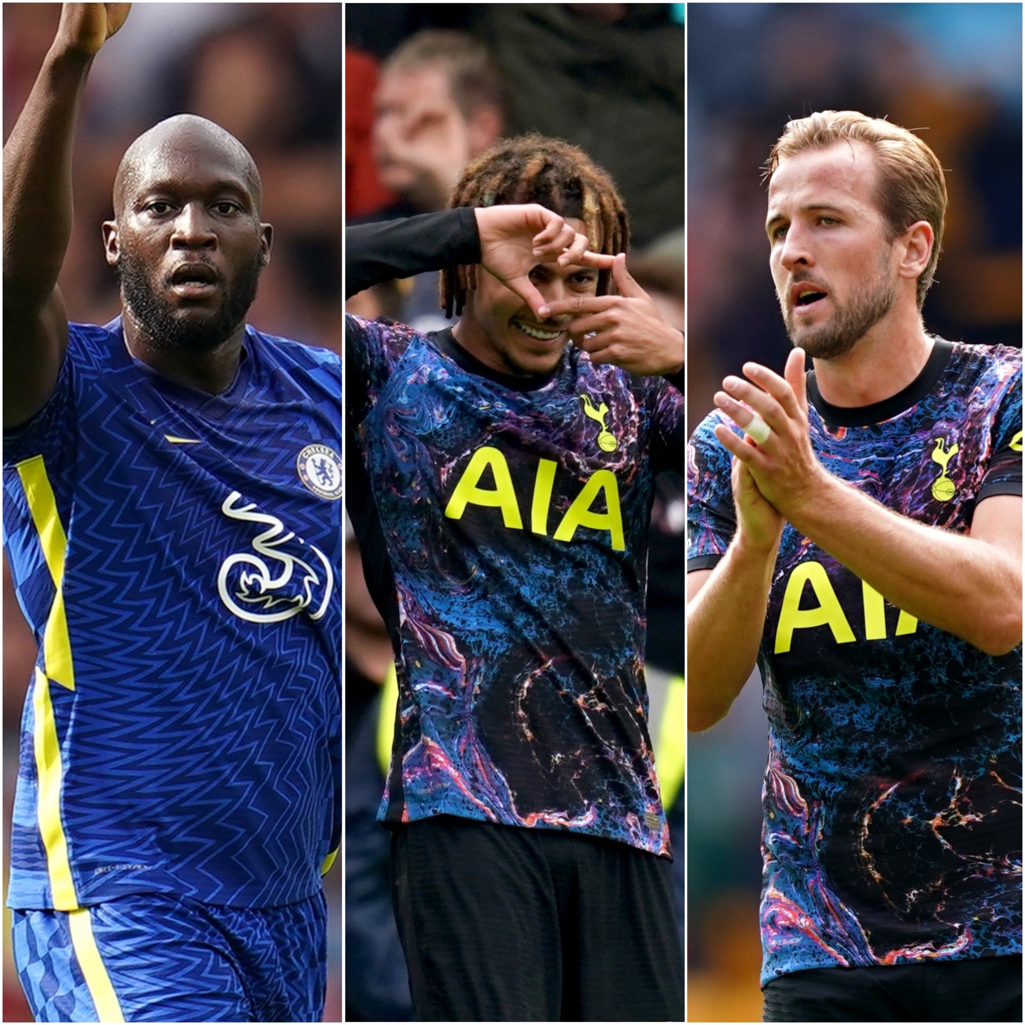 Romelu Lukaku (left), Dele Alli and Harry Kane (Nick Potts/David Davies/PA)