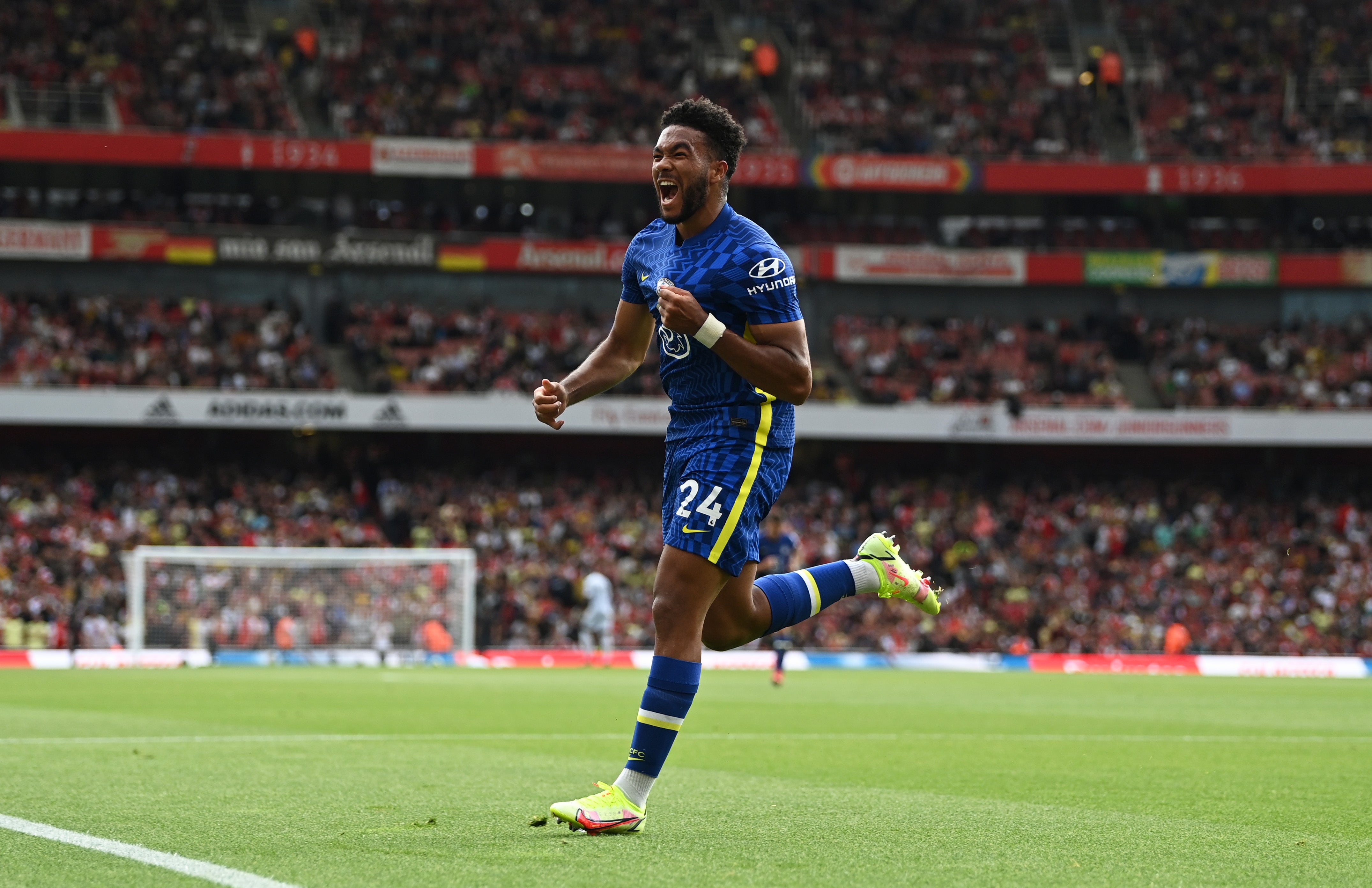 Reece James celebrates scoring Chelsea’s second