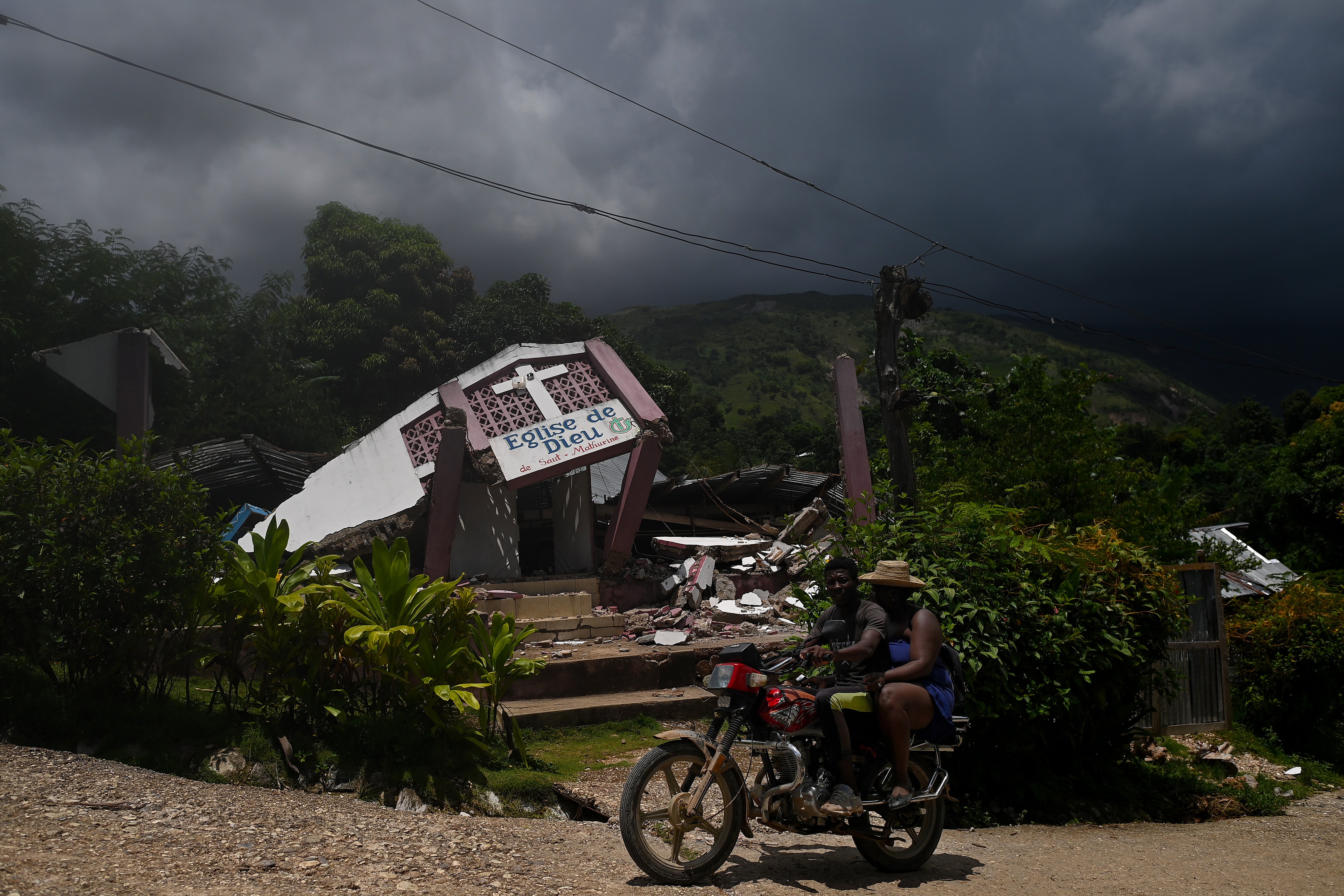 A church is one of tens of thousands of buildings destroyed