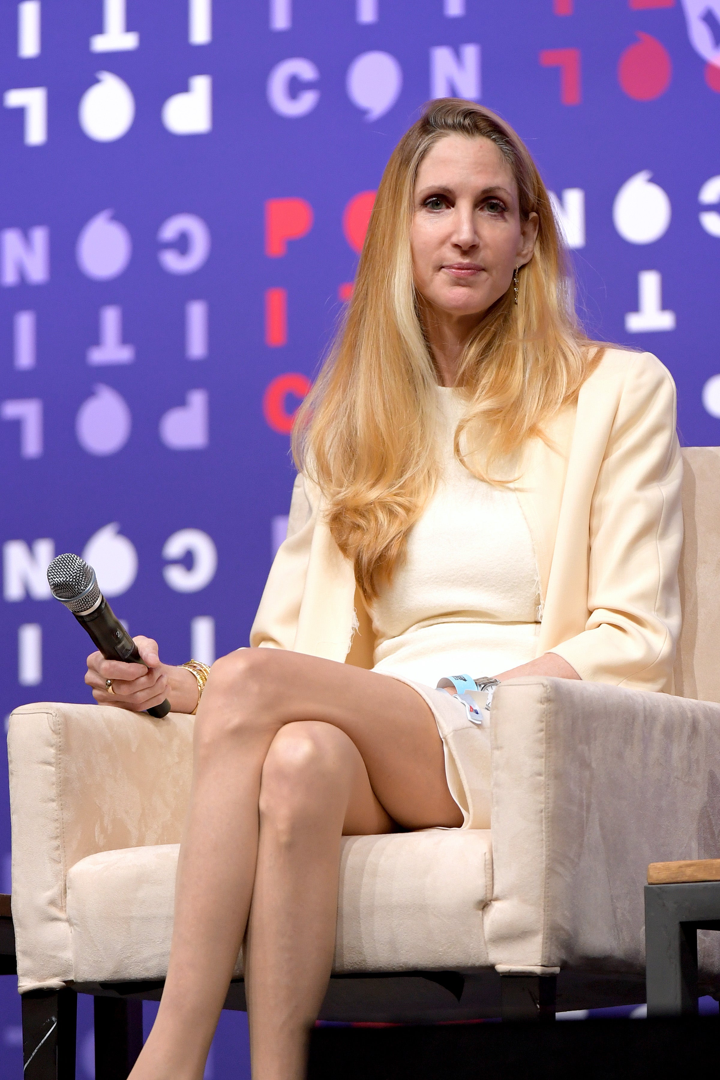 Ann Coulter speaks on stage at the 2019 Politicon at Music City Center on 26 October 2019 in Nashville, Tennessee