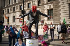 Extinction Rebellion make camp in Soho for day two of London protests