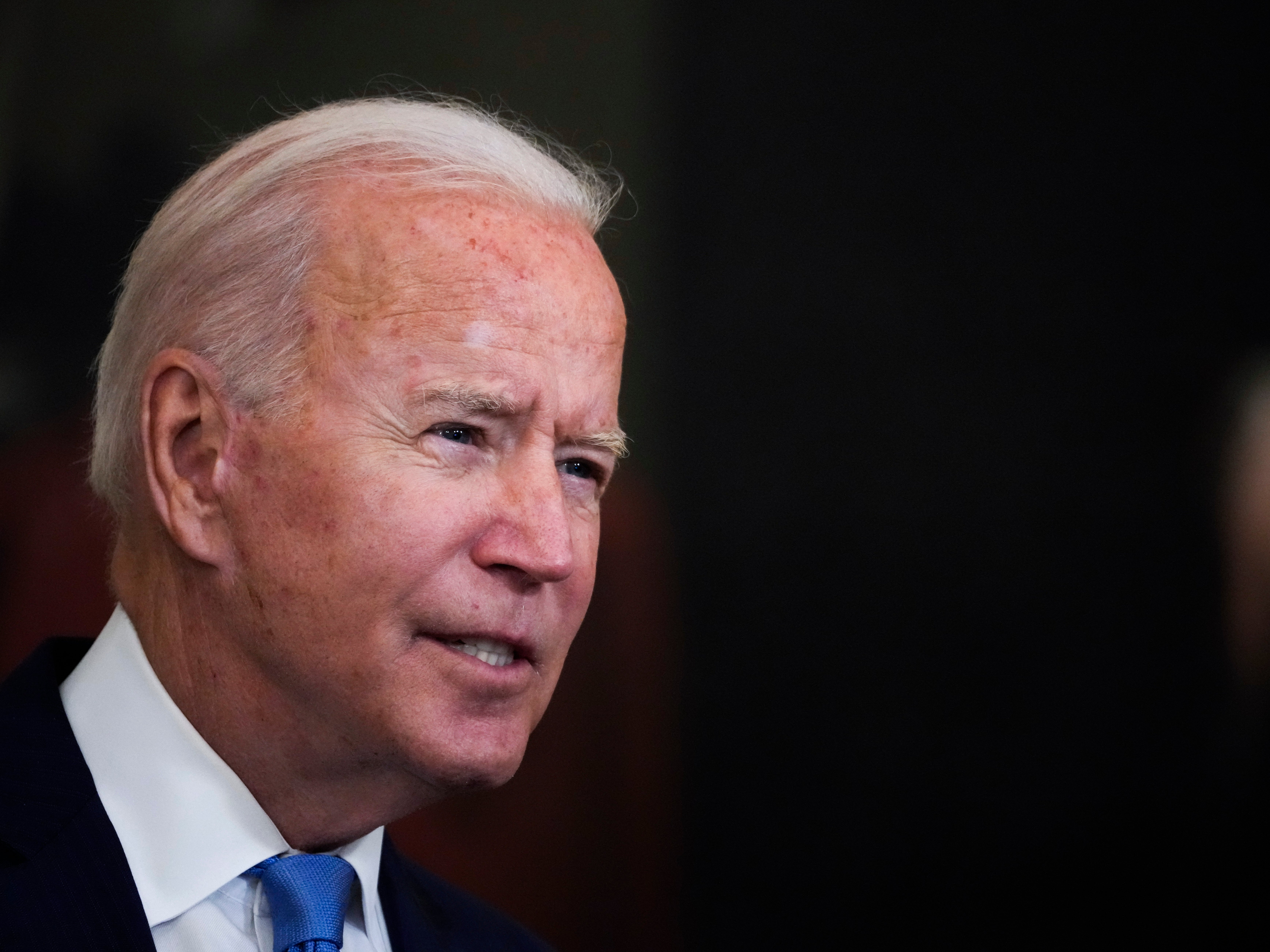 President Joe Biden speaks during an event to honour the 2020 WNBA champions Seattle Storm