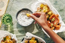 Rachel Ama’s Cajun beer-battered oyster mushrooms can be enjoyed in many different ways