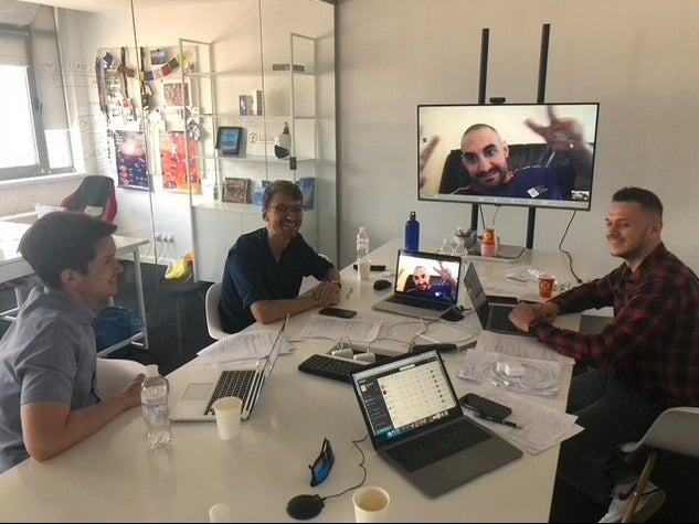 Ali Jawad speaks to his team over Zoom