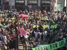 Extinction Rebellion: ‘The planet is f****d up,’ say protesters blocking Oxford Circus