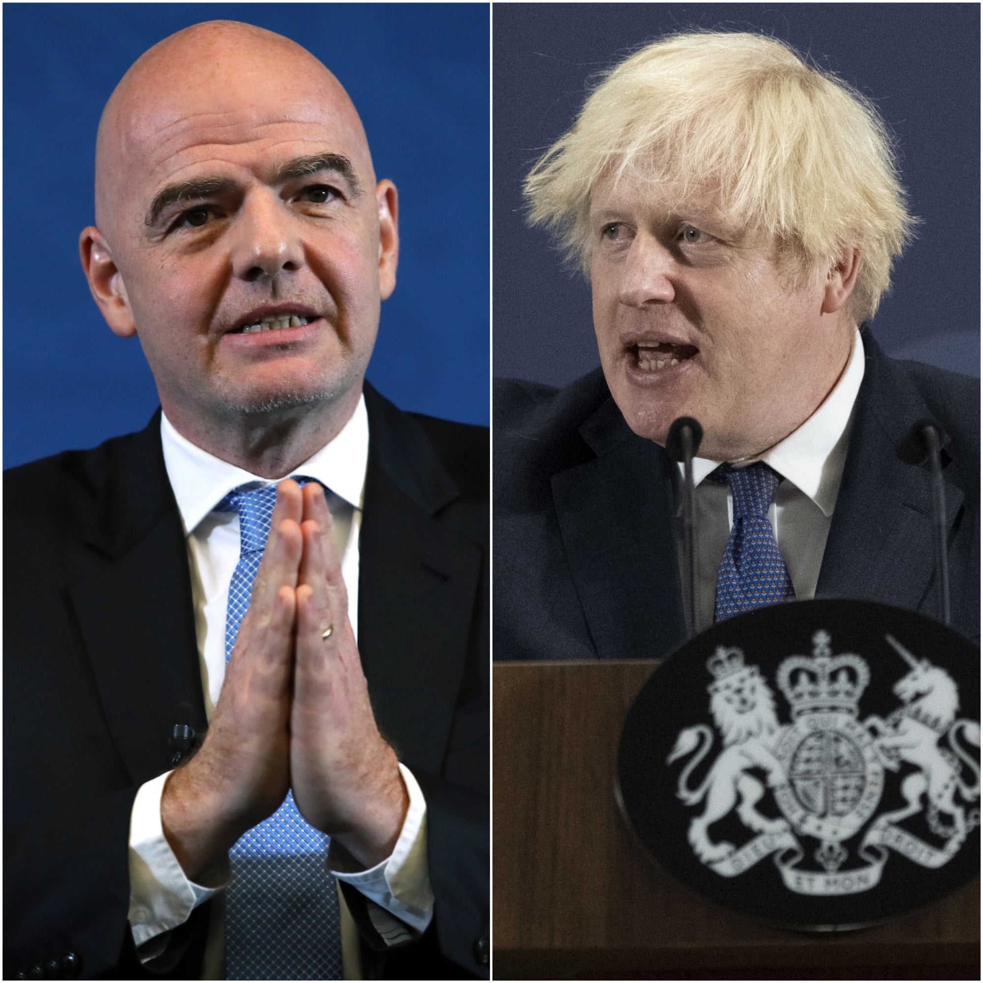 Gianni Infantino has written to Boris Johnson over player quarantine exemptions (PA)