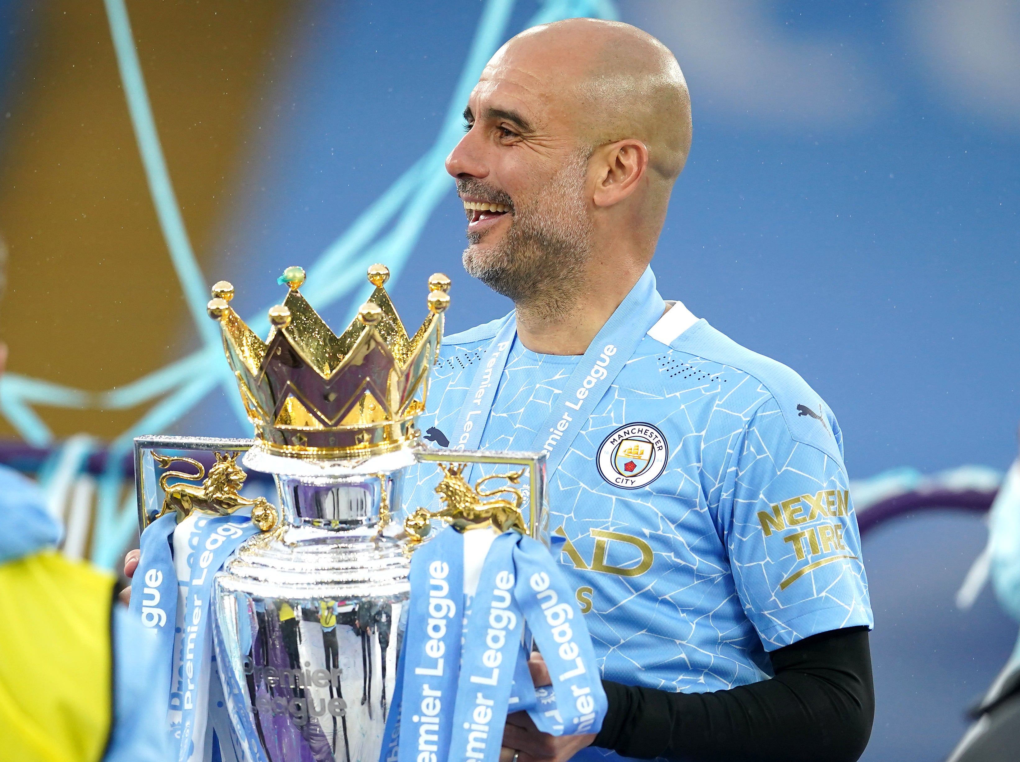 Pep Guardiola has lifted the Premier League trophy three times with Manchester City (Dave Thompson/PA)