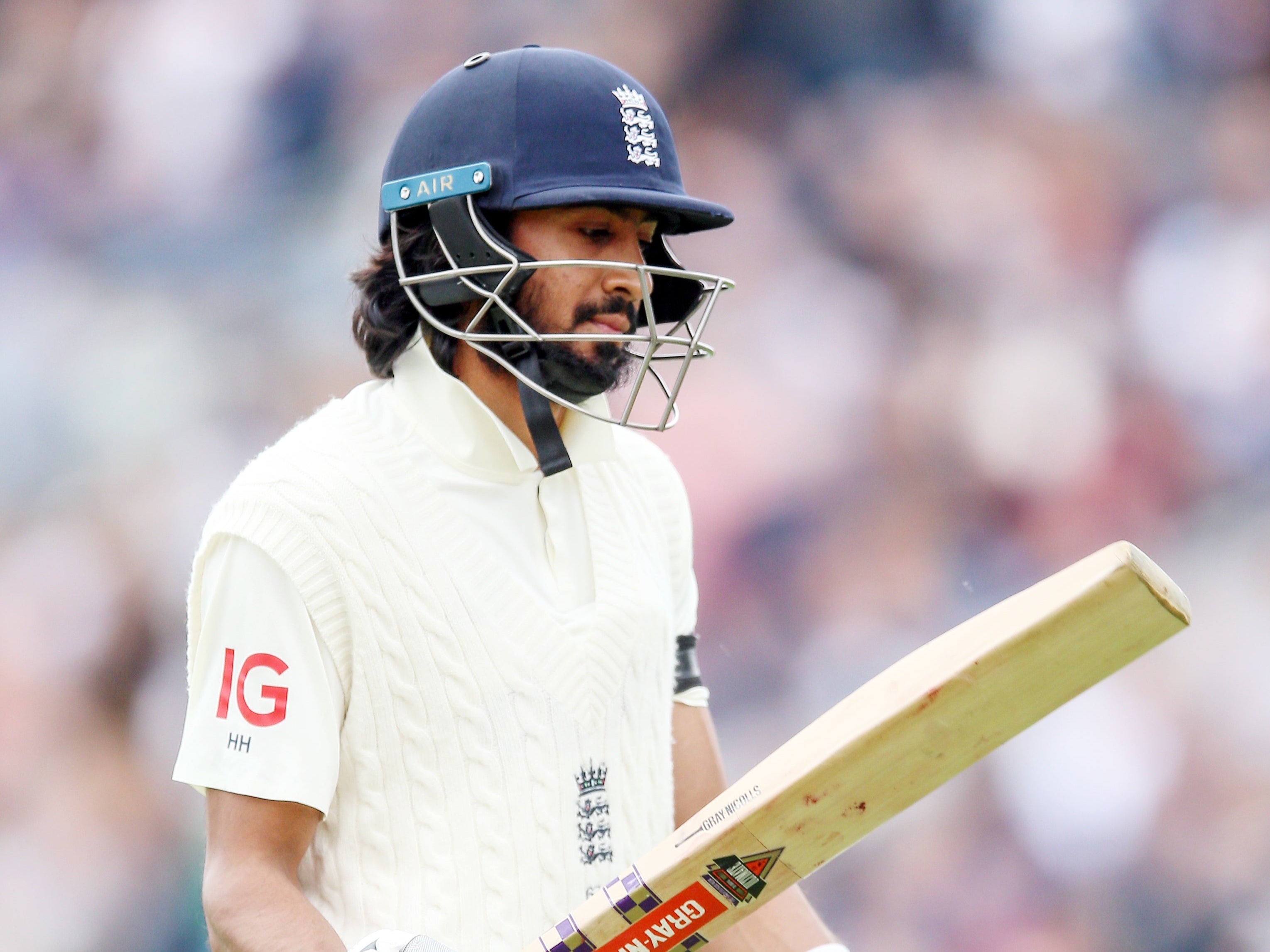 Haseeb Hameed reacts after his dismissal (Nigel French/PA)