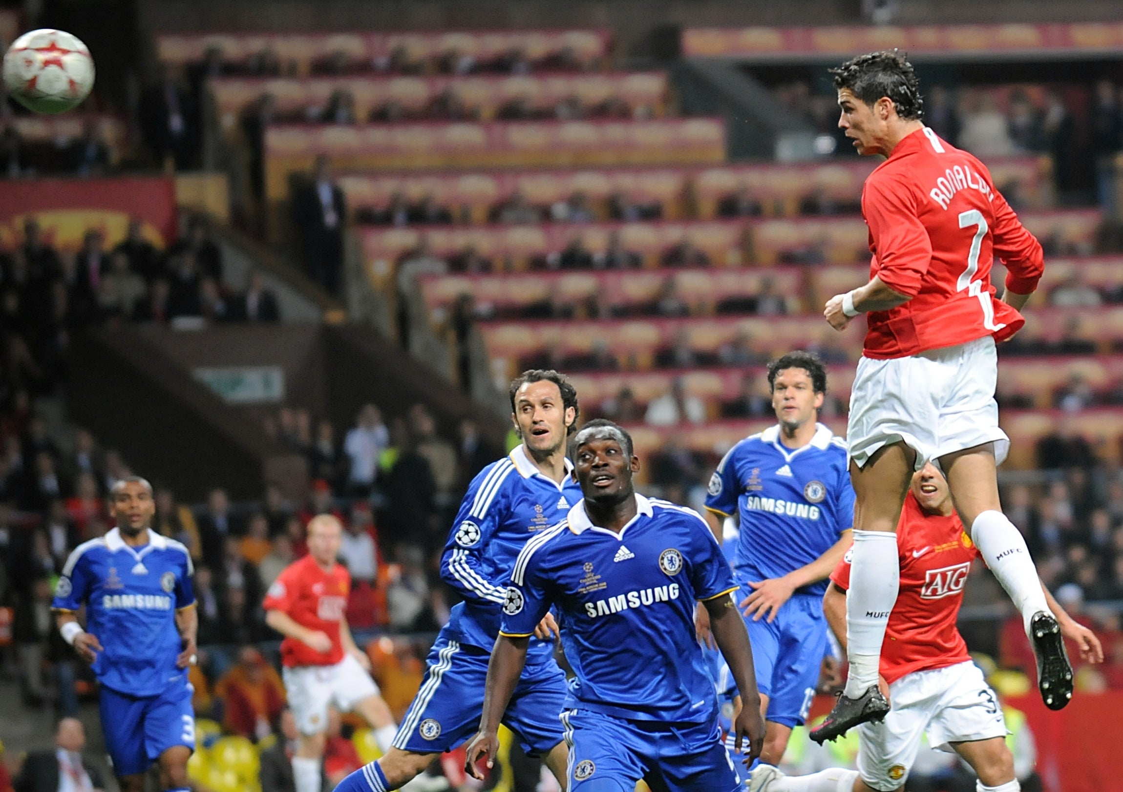 Manchester United’s Cristiano Ronaldo scores the opening goal of the game (