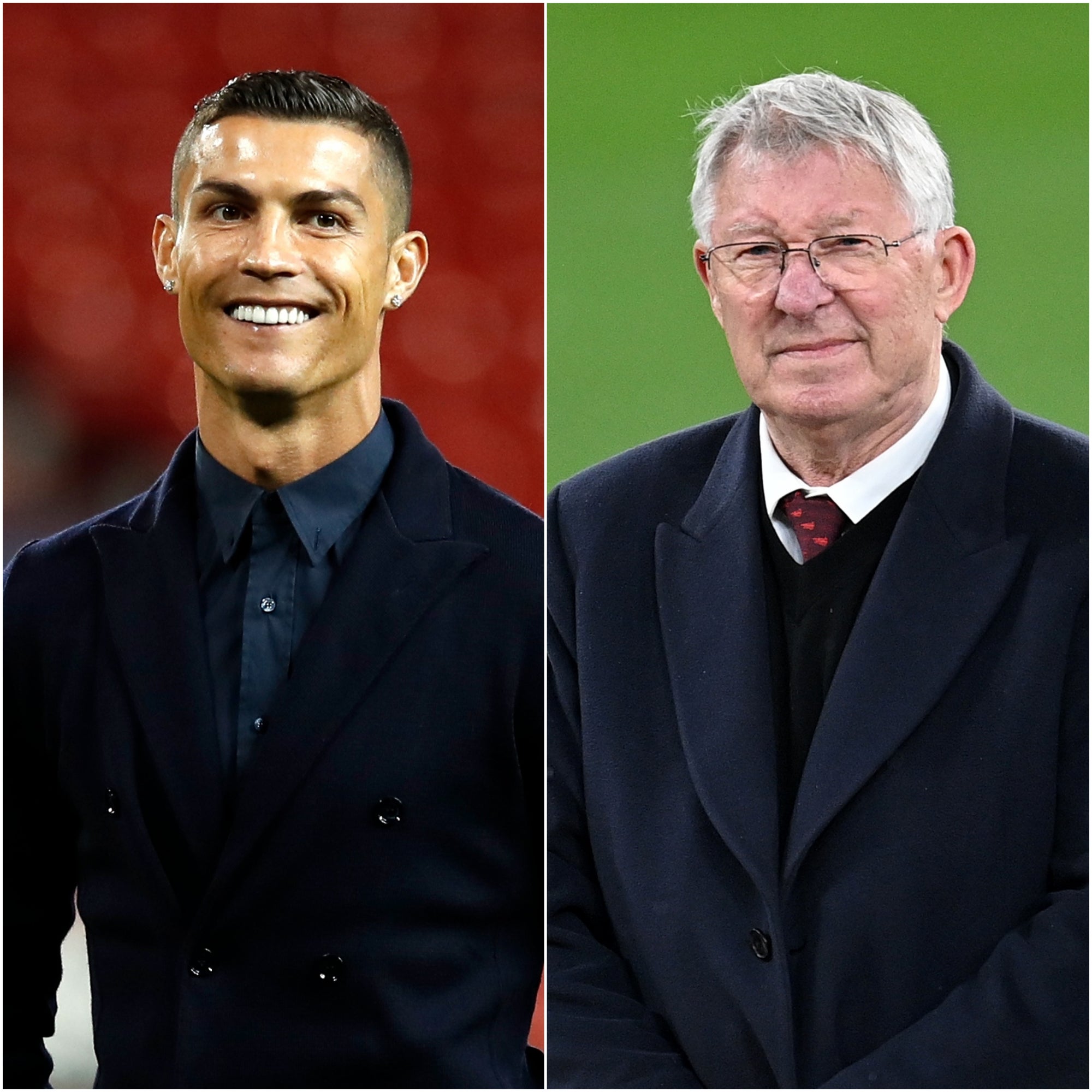 Cristiano Ronaldo, left, was lured back to Old Trafford by Sir Alex Ferguson, right (Martin Rickett/Rafal Oleksiewicz/PA)