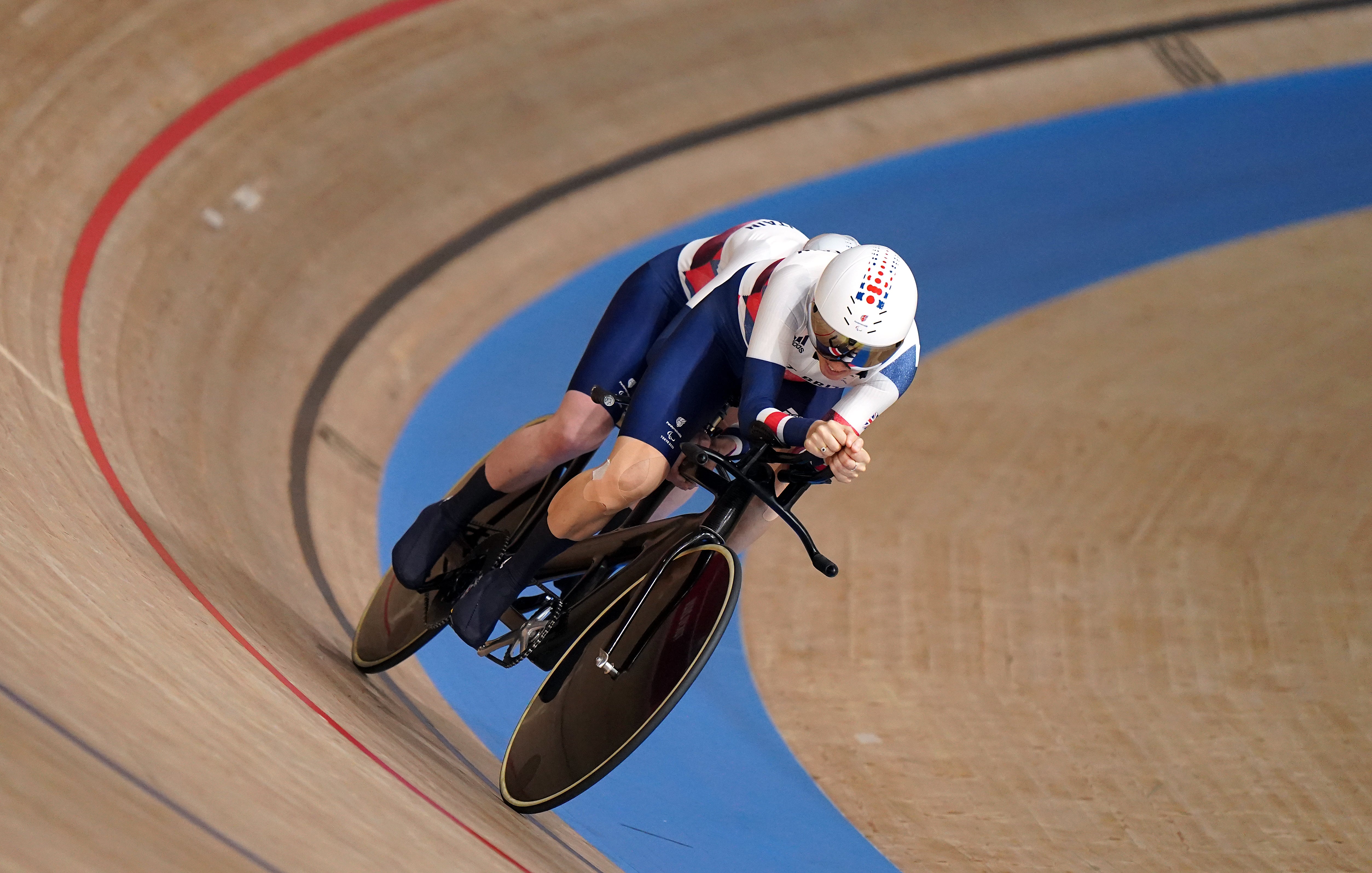 Great Britain’s Lora Fachie and pilot Corrine Hall compete in the Women’s B 1000m Time Trial during the Track Cycling at the Izu Velodrome (Tim Goode/PA)