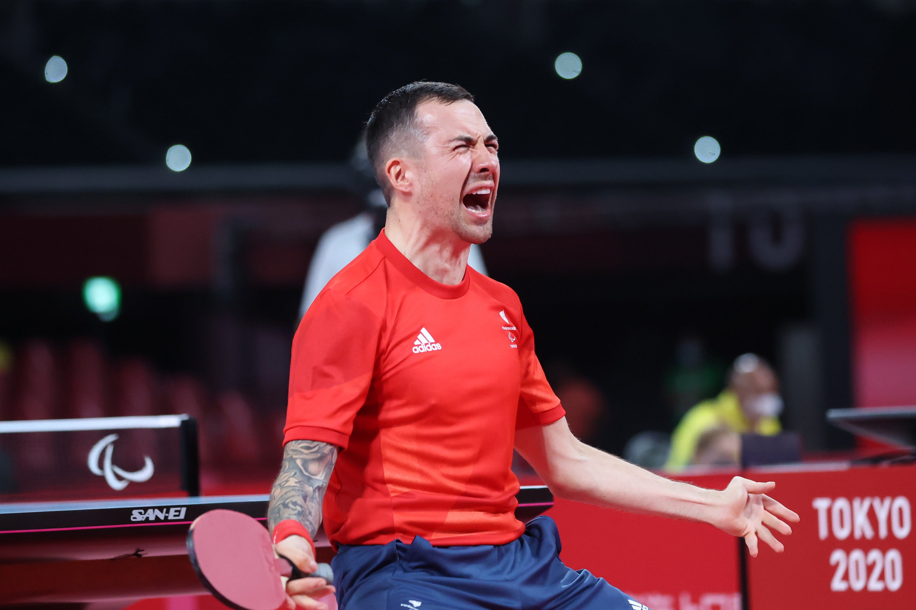 Will Bayley celebrates in the Singles Class 7 at Tokyo 2020