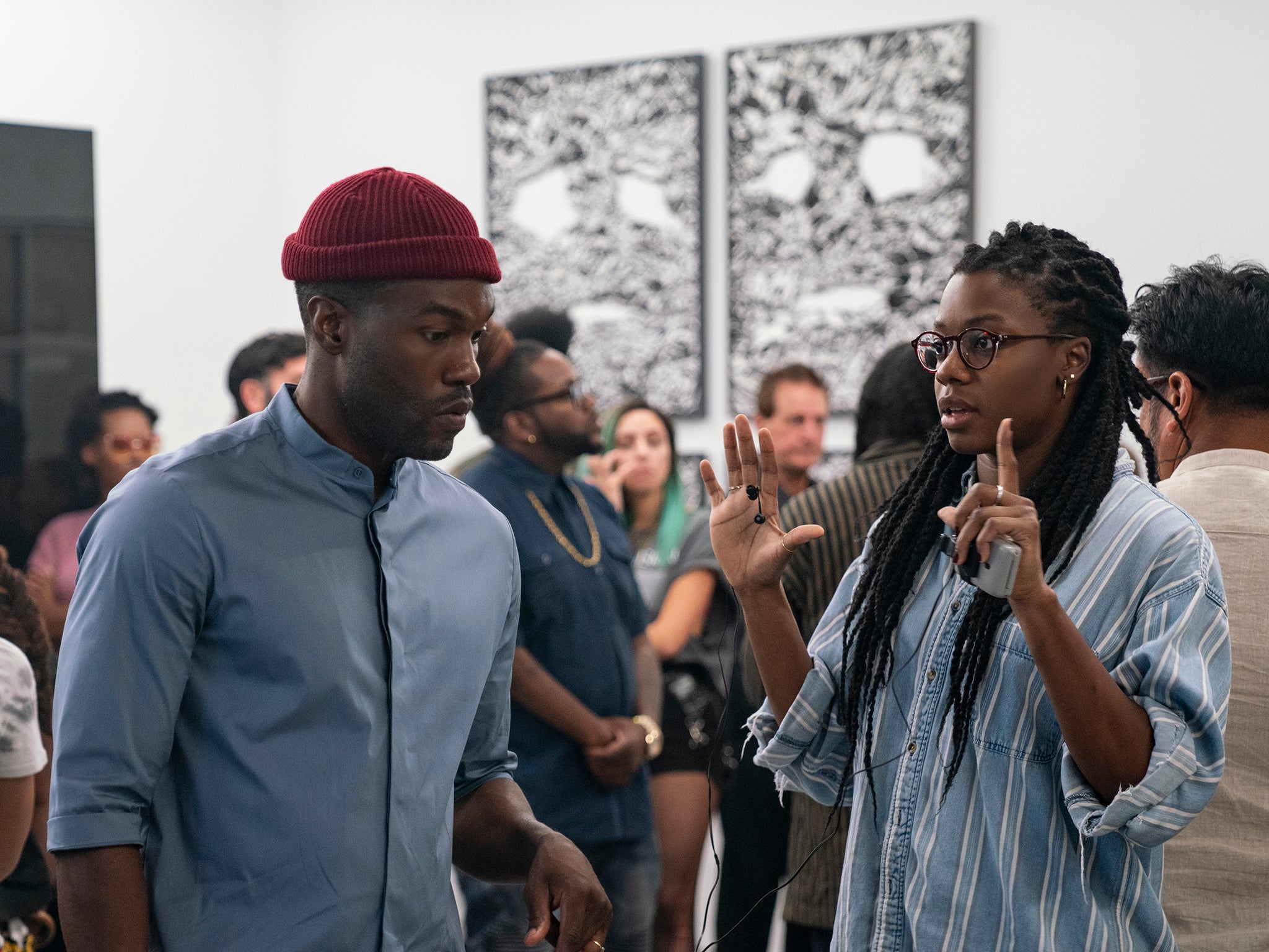 Nia DaCosta directs Yahya Abdul-Mateen II on the set of ‘Candyman'