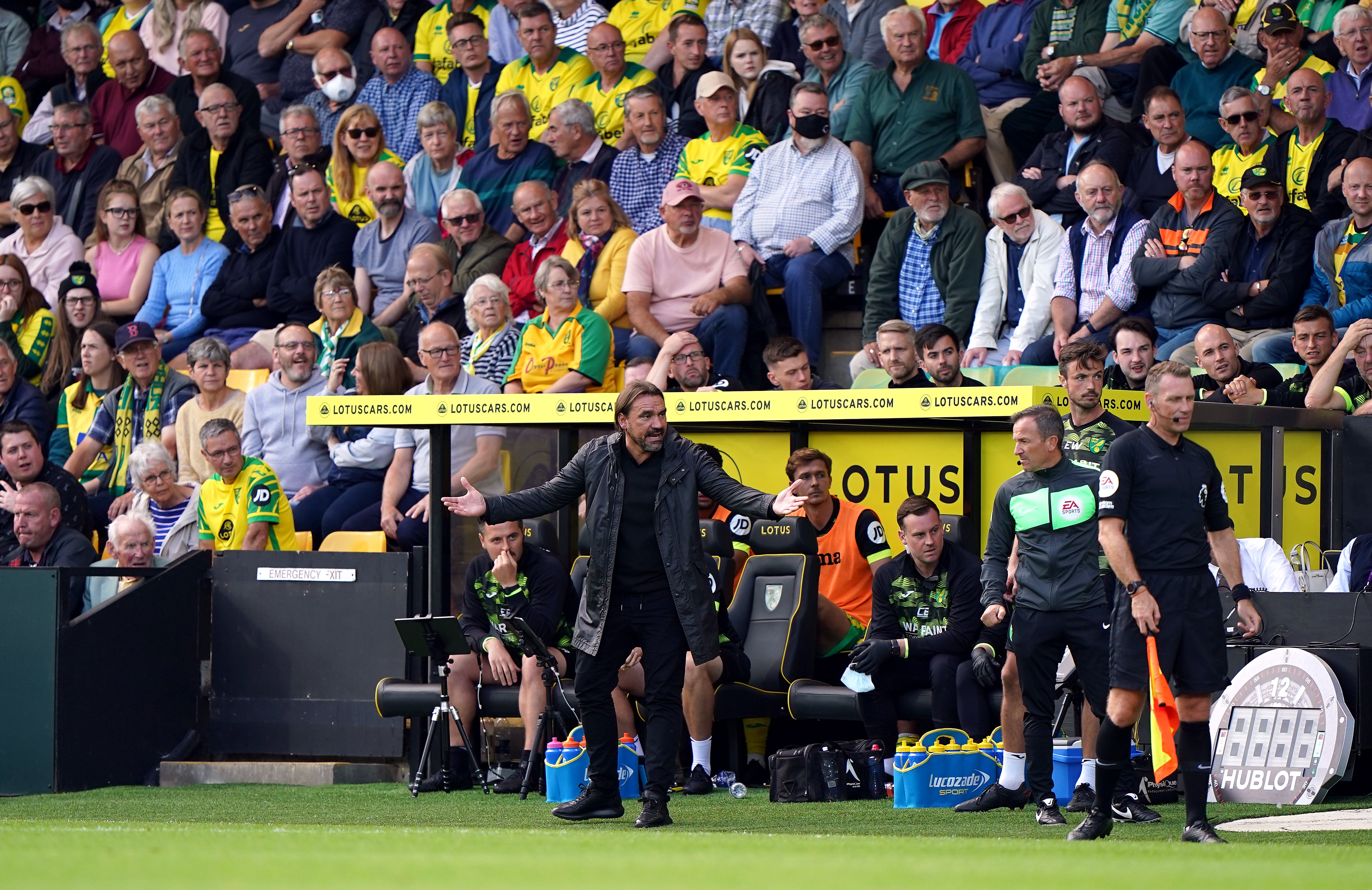 Daniel Farke’s side lost to Leicester (Joe Giddens/PA)