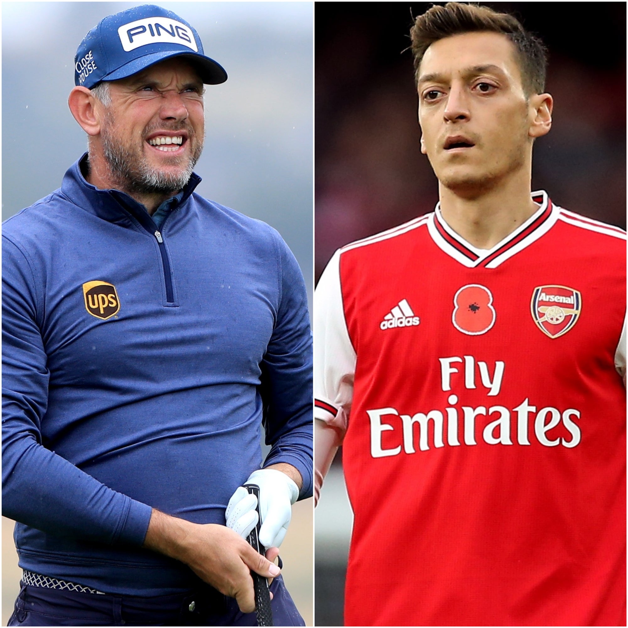 Lee Westwood and Mesut Ozil (Mike Egerton/Paul Harding/PA)