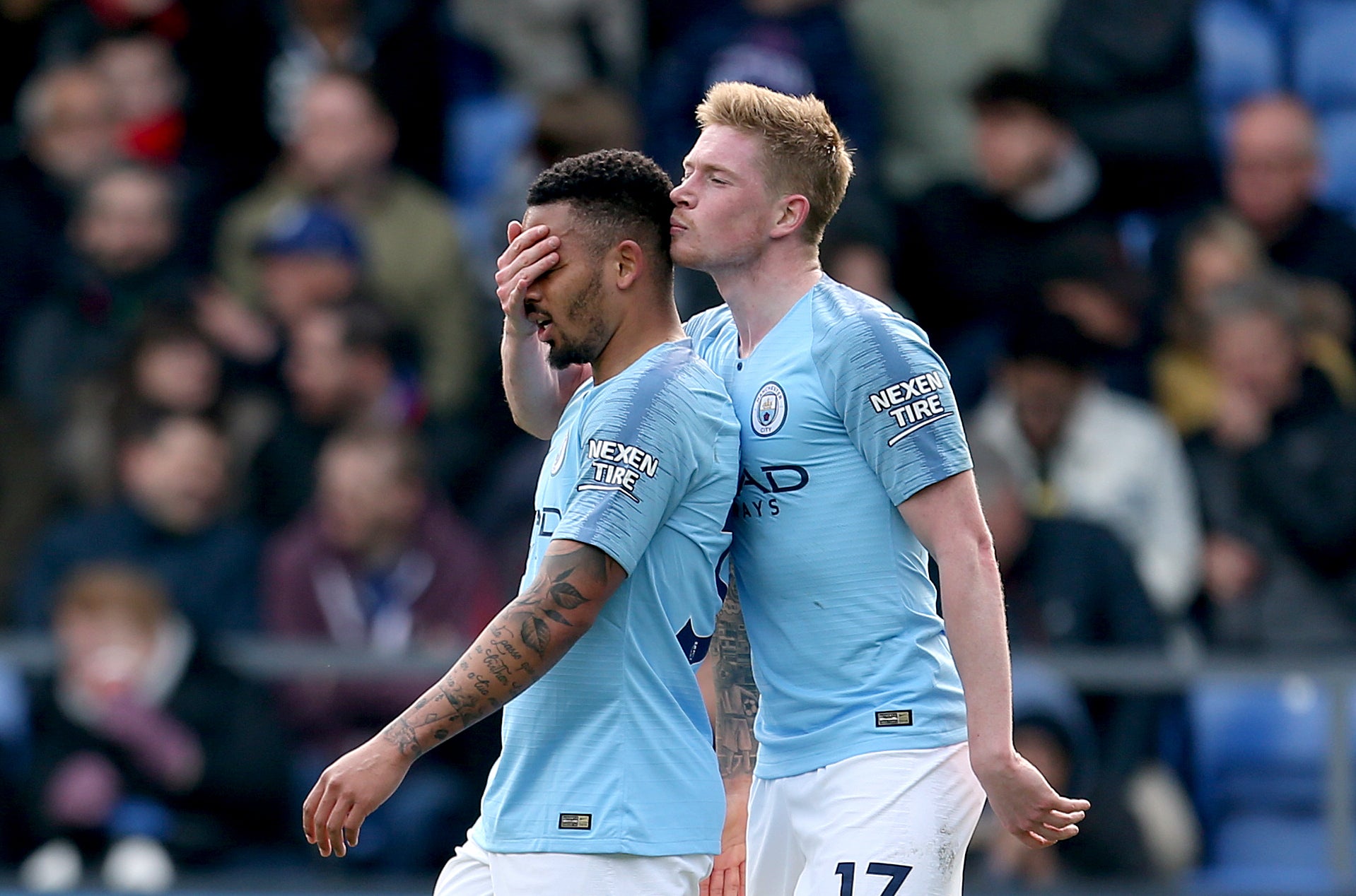 Manchester City, who have signed big-name overseas stars such as Gabriel Jesus, left, and Kevin De Bruyne, are the biggest spenders on international deals over the last 10 years according to a FIFA report (PA)