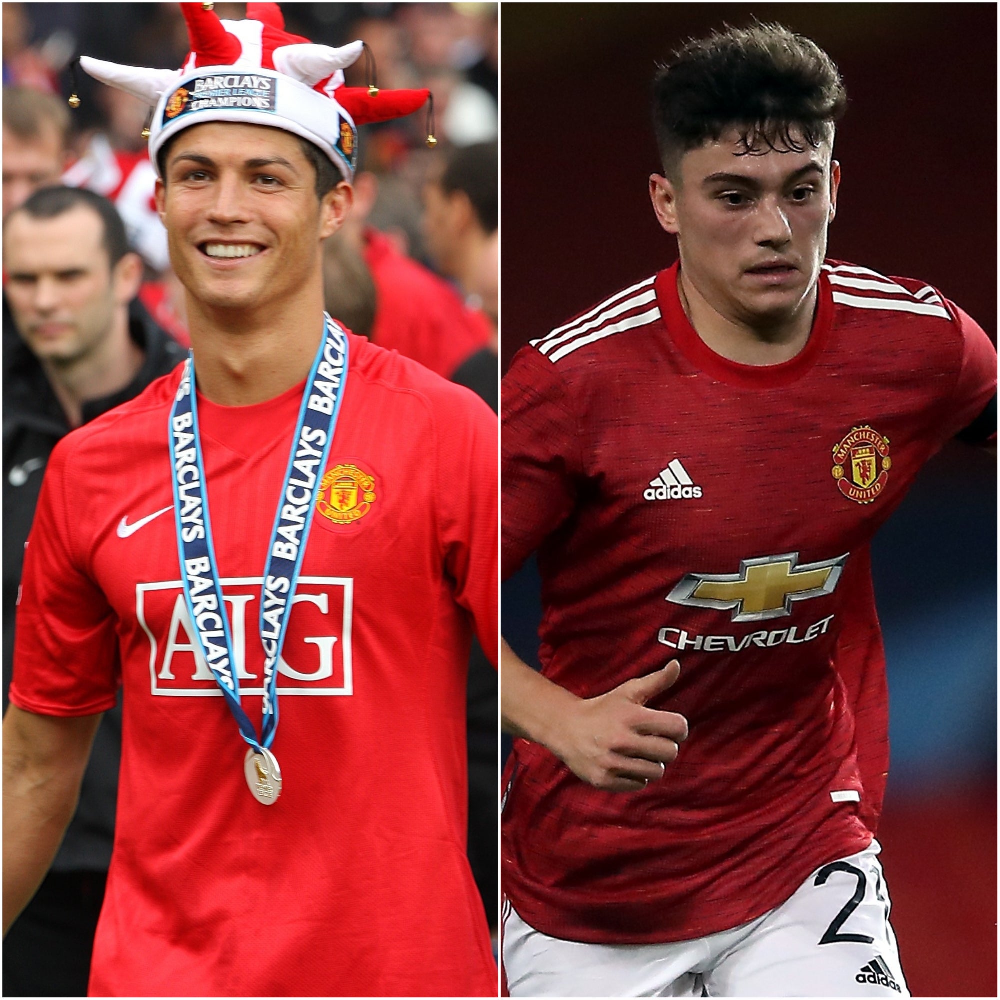 Cristiano Ronaldo and Daniel James (Nick Potts/Martin Rickett/PA)