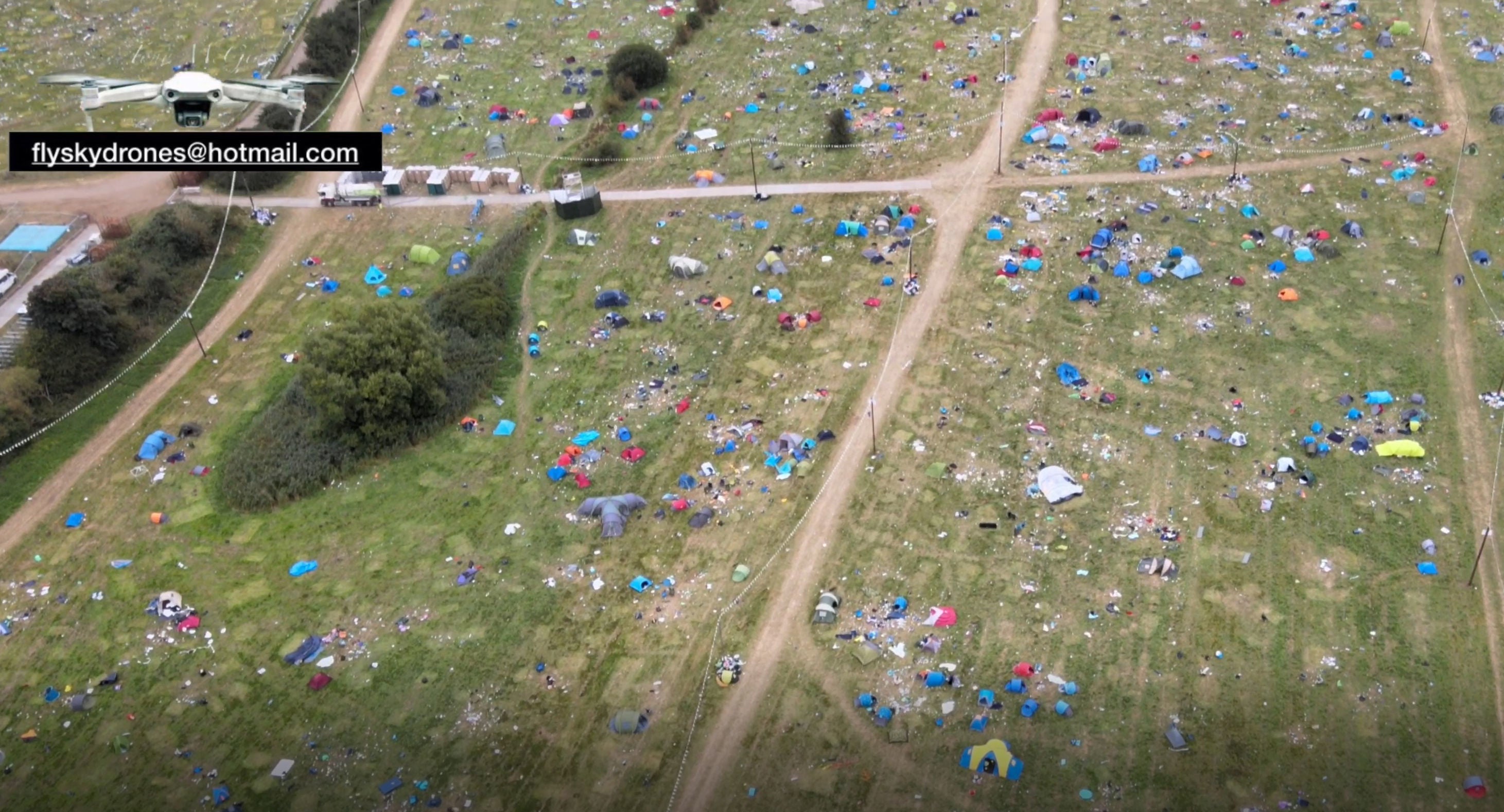 Tents left behind at this year’s Reading Festival.